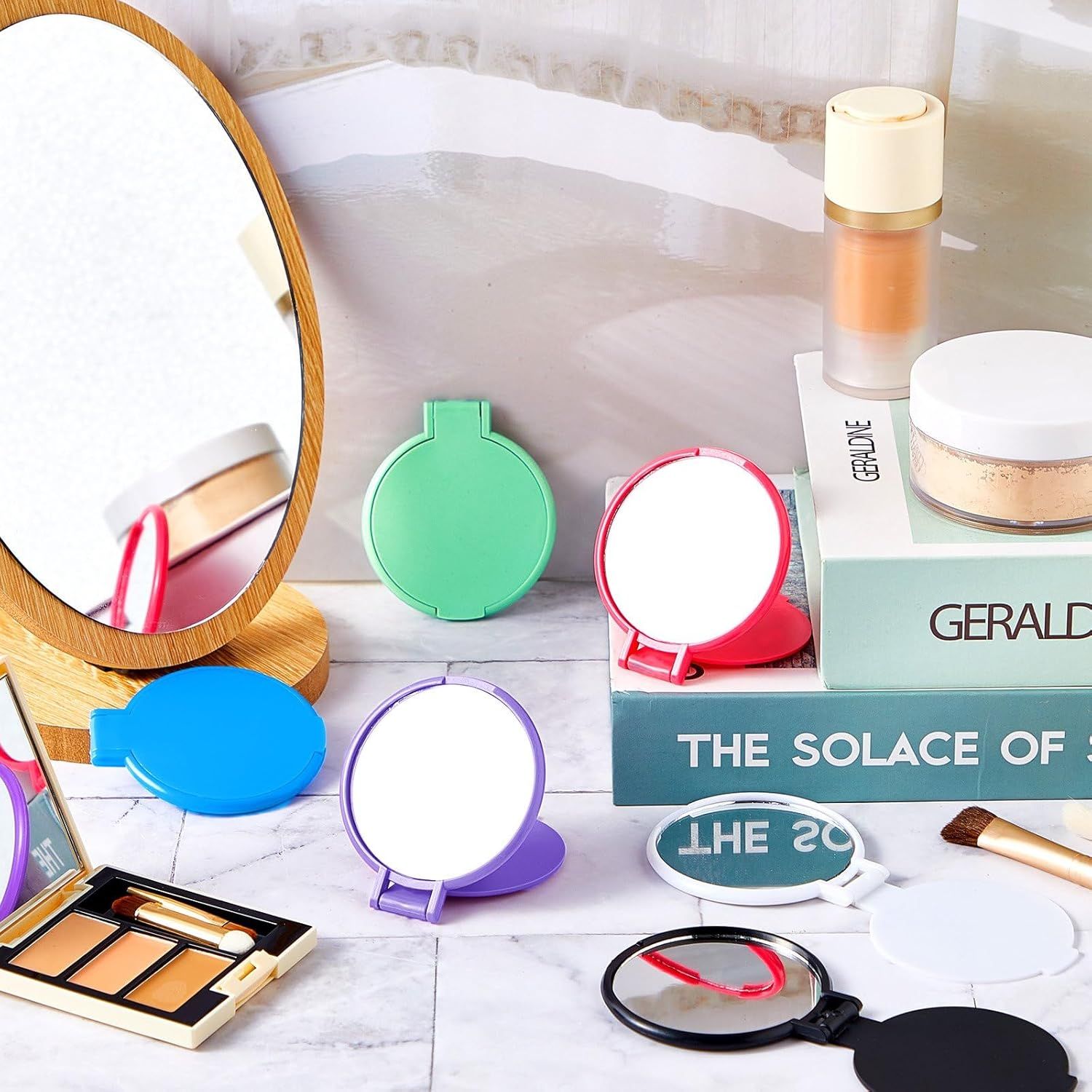80 Pcs Compact Mirrors Lady Gits Bulk Git or Women Mini Vintage Pocket Mirrors or Purse Small Portable olding Round Makeup Stus or Travel Daily Use Party avors