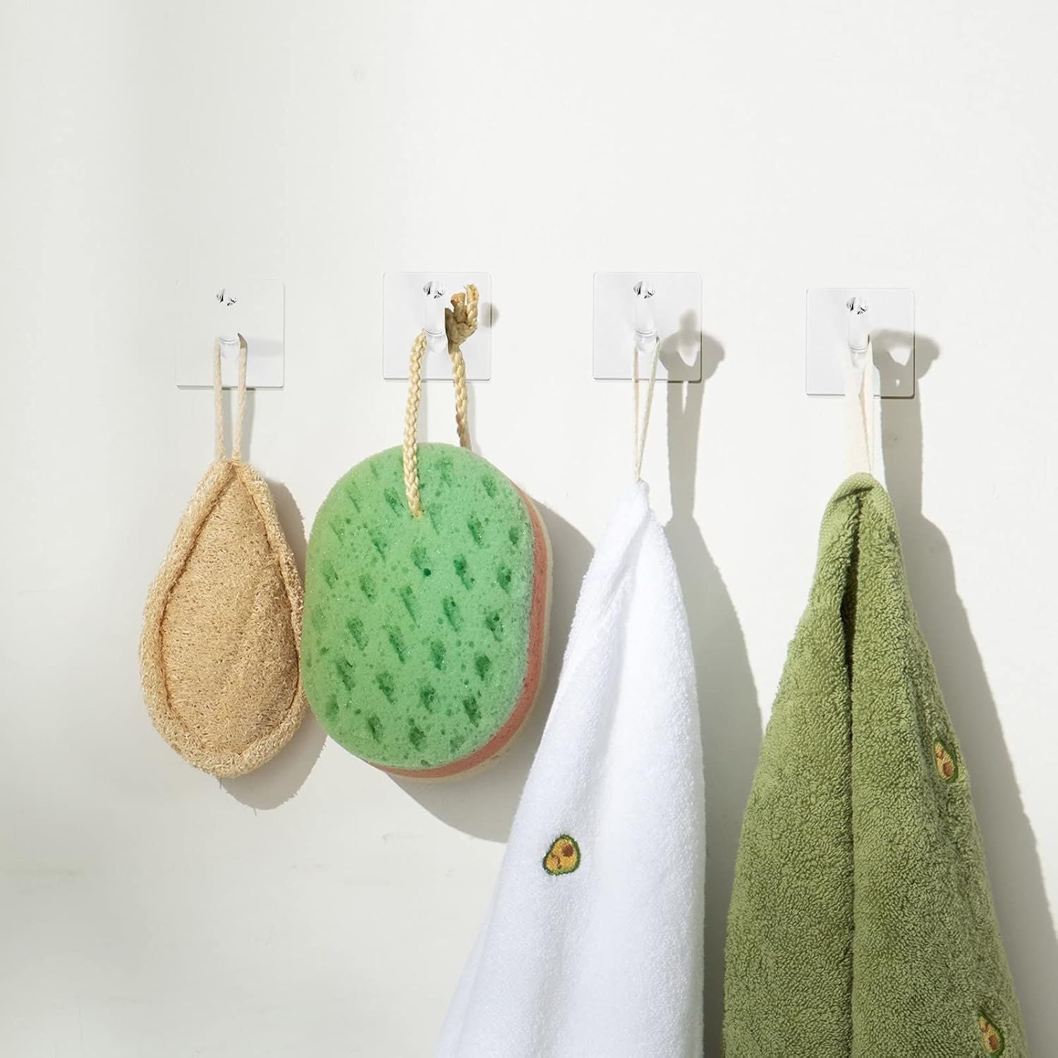 12 Pieces Acrylic Wall Mounted Coat Hooks Hat Rack Robe Single Organizer Adhesive Clear Wall Hook Decorative or Clothes, Hat, Towels Hanger Clear