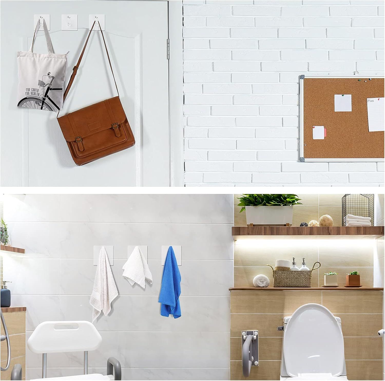 12 Pieces Acrylic Wall Mounted Coat Hooks Hat Rack Robe Single Organizer Adhesive Clear Wall Hook Decorative or Clothes, Hat, Towels Hanger Clear