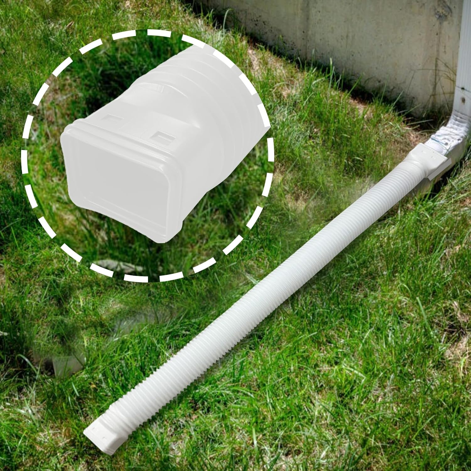 Biaungdo 1 Pack Gutter Downspout Extensions 5 Ft, 3 Inch Rain Gutter Downspout Extender Flexible Drainage Pipe for 2 x 3 Inch Residential Downspouts and 3 x 4 Inch Residential Downspouts, White