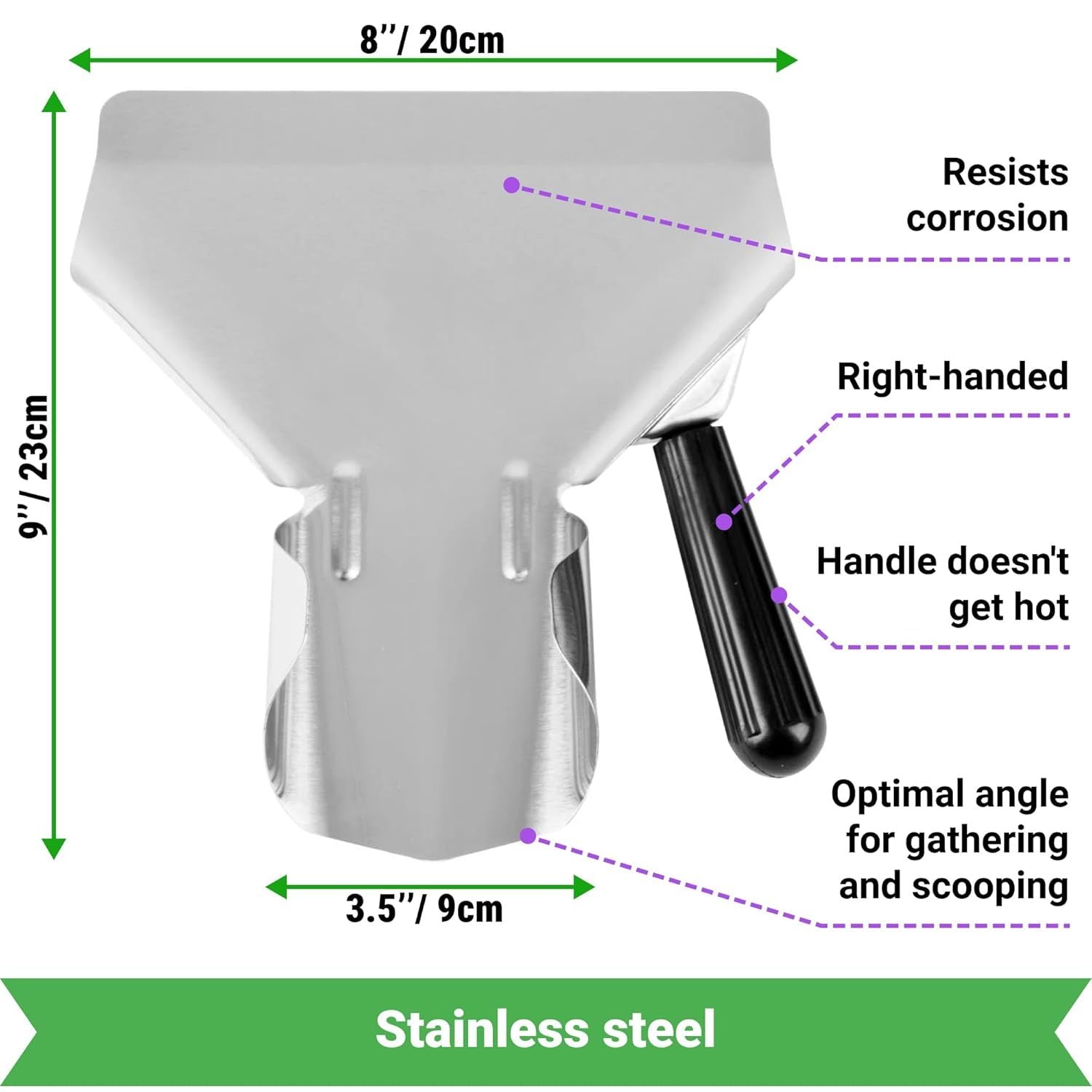Popcorn Scoop Right Handle and Medium Holes Dredge Set - Metal Popcorn Scooper - rench ry Scoop - No Seasonings/Consumables included