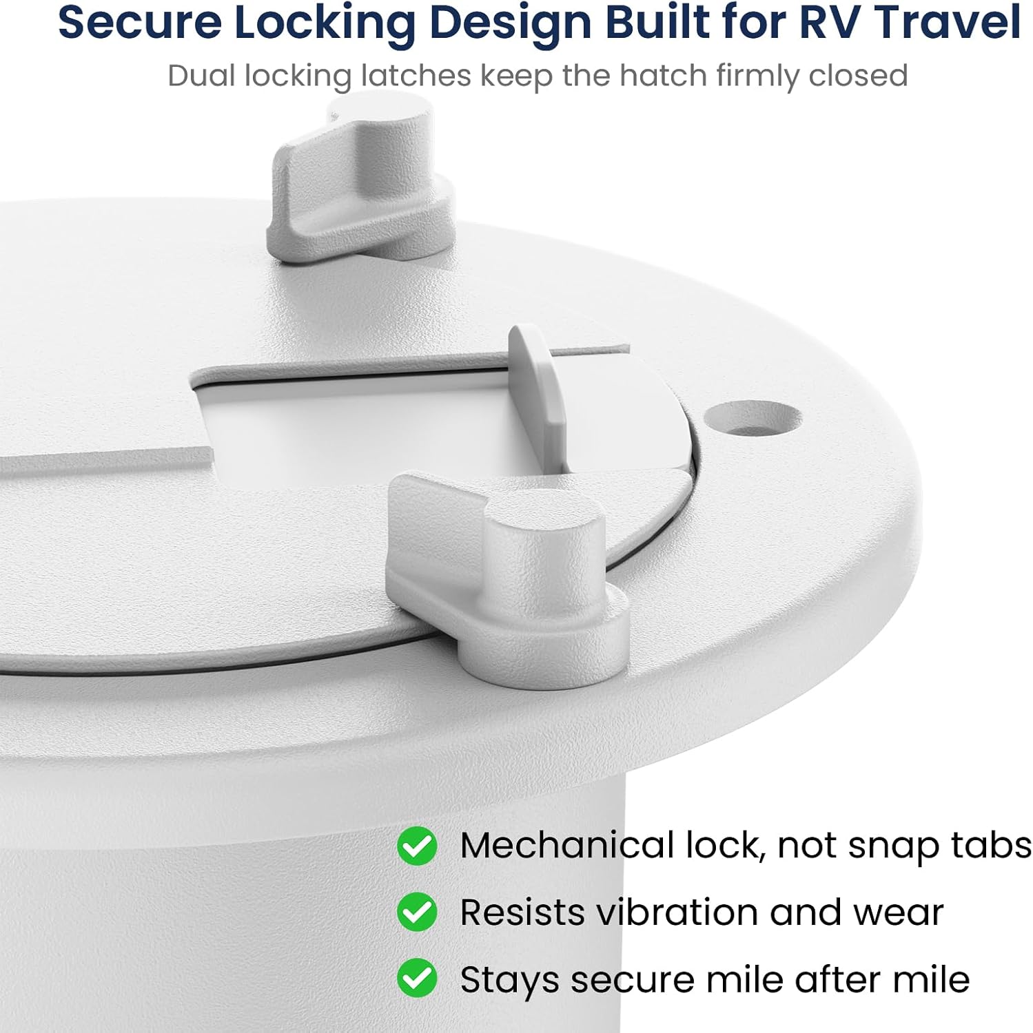 Safoner Aluminum RV Power Cord Hatch Cover, Electric Cable Pass-Through Hatch, Accepts 30A/50A Plugs Non-Handle , Fits 3.5" Opening, RV Must Have Accessories for Travel Trailer, White