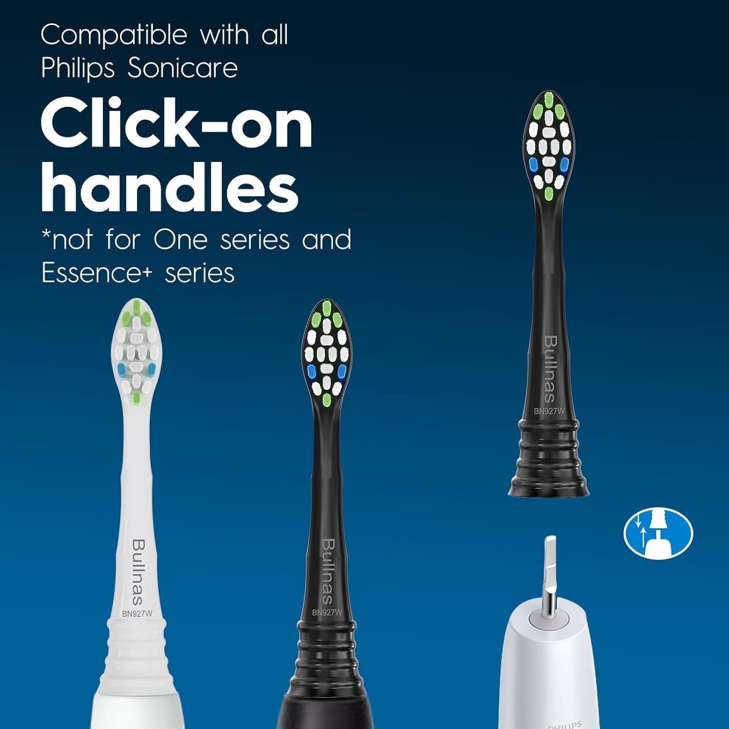 Replacement Brush Heads Compatible with Philips Sonicare ProtectiveClean 6100, 5100, 4100 Electric Toothbrush, W Toothbrush Head or Sonicare 6062/95, Black, 12 Count