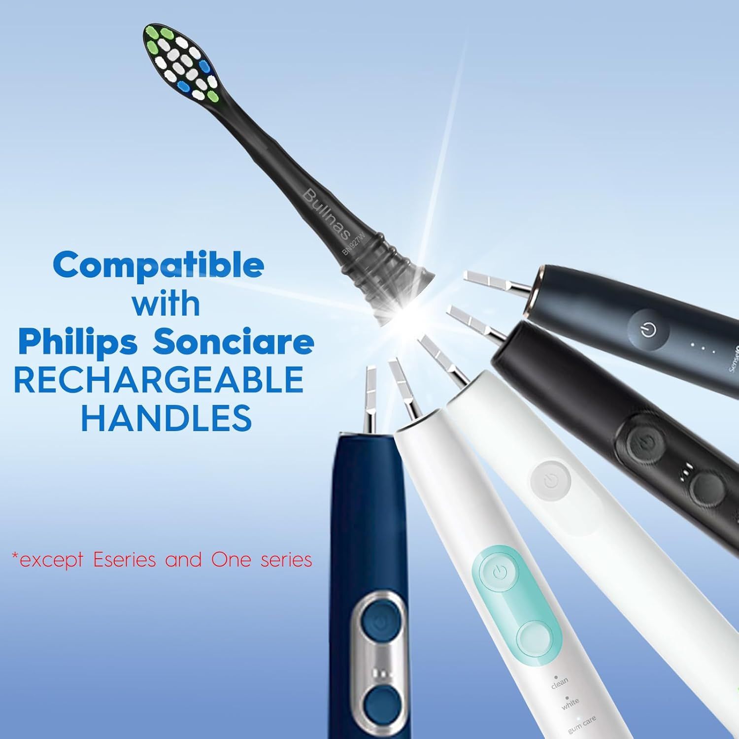 Replacement Brush Heads Compatible with Philips Sonicare, Toothbrush Heads or Sonicare ProtectiveClean 4100 5100 5300 6100 Electric Toothbrush, 12 Count Ultimate Care Toothbrush Heads, Black