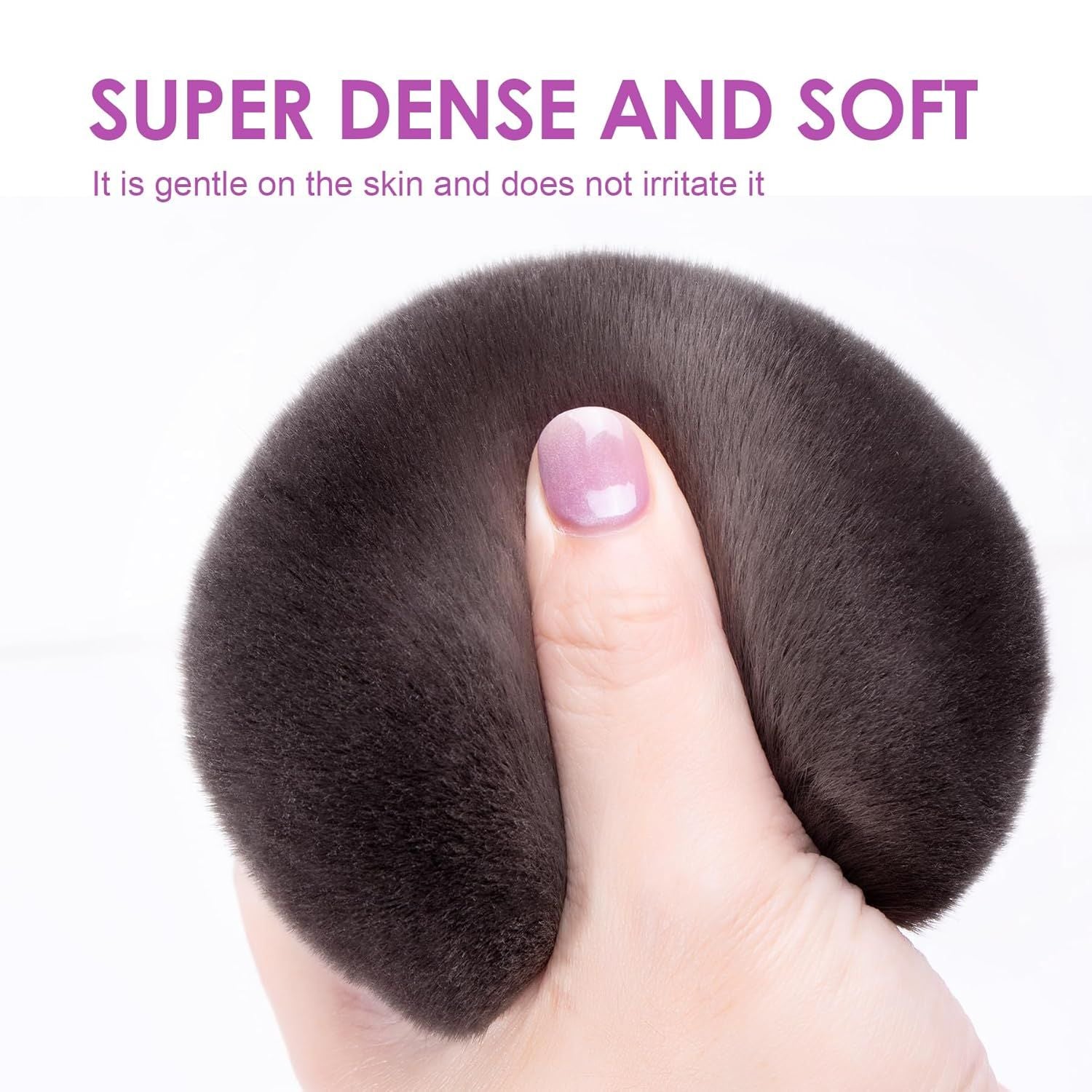 Blend & Blur Extra Large Body Kabuki Brush & Sel Tanner Brush - or Body Makeup & oundation - Blending Applicator or Sel Tanning - Durable Vegan Bristles - with Cleaning Mat Purple -Mat
