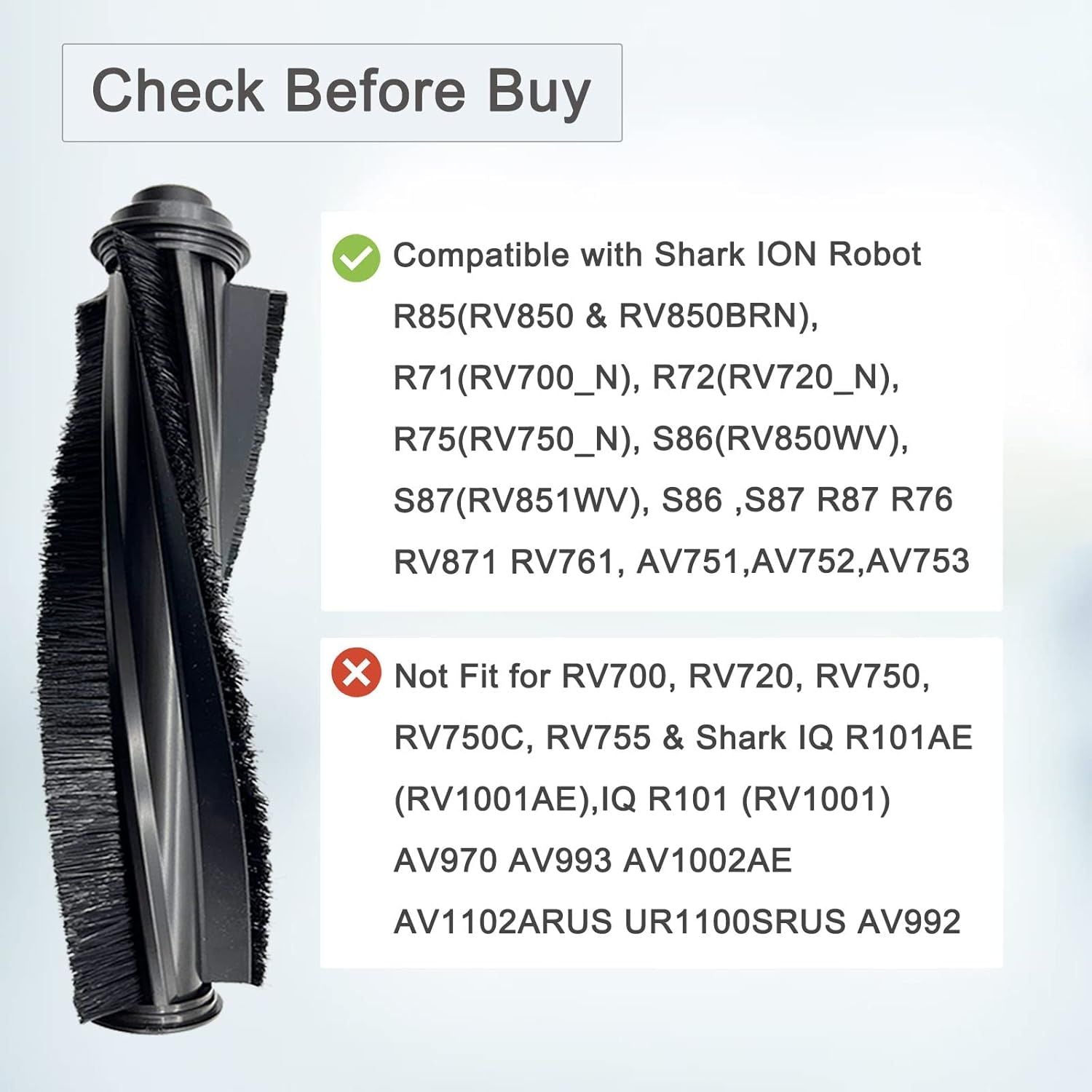20 Pack Replacement Parts or Shark ION AV751 R85 RV850 S86 S87 S88 R71 R72 R75 RV761 RV771 RV871 AV752 AV753 Robot, 2Main Brush&5ilters&10Side Brushes&2Pre-ilter&1Brush Protect Guard