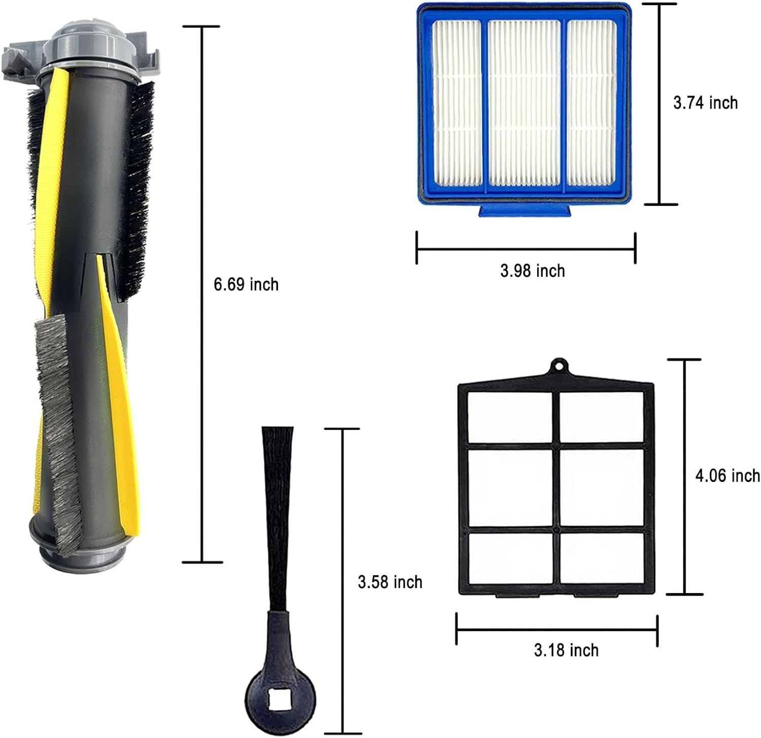 Accessories Kit or Shark IQ RV1001AE, Shark AV911S EZ, AV1010AE RV1000 RV1001 AV970 AV993 AV1002AE UR1000SR UR1005AE Robot Vacuum Cleaner,2 Main Brush,6 ilters,10 Side Brushes,2 Pre ilter