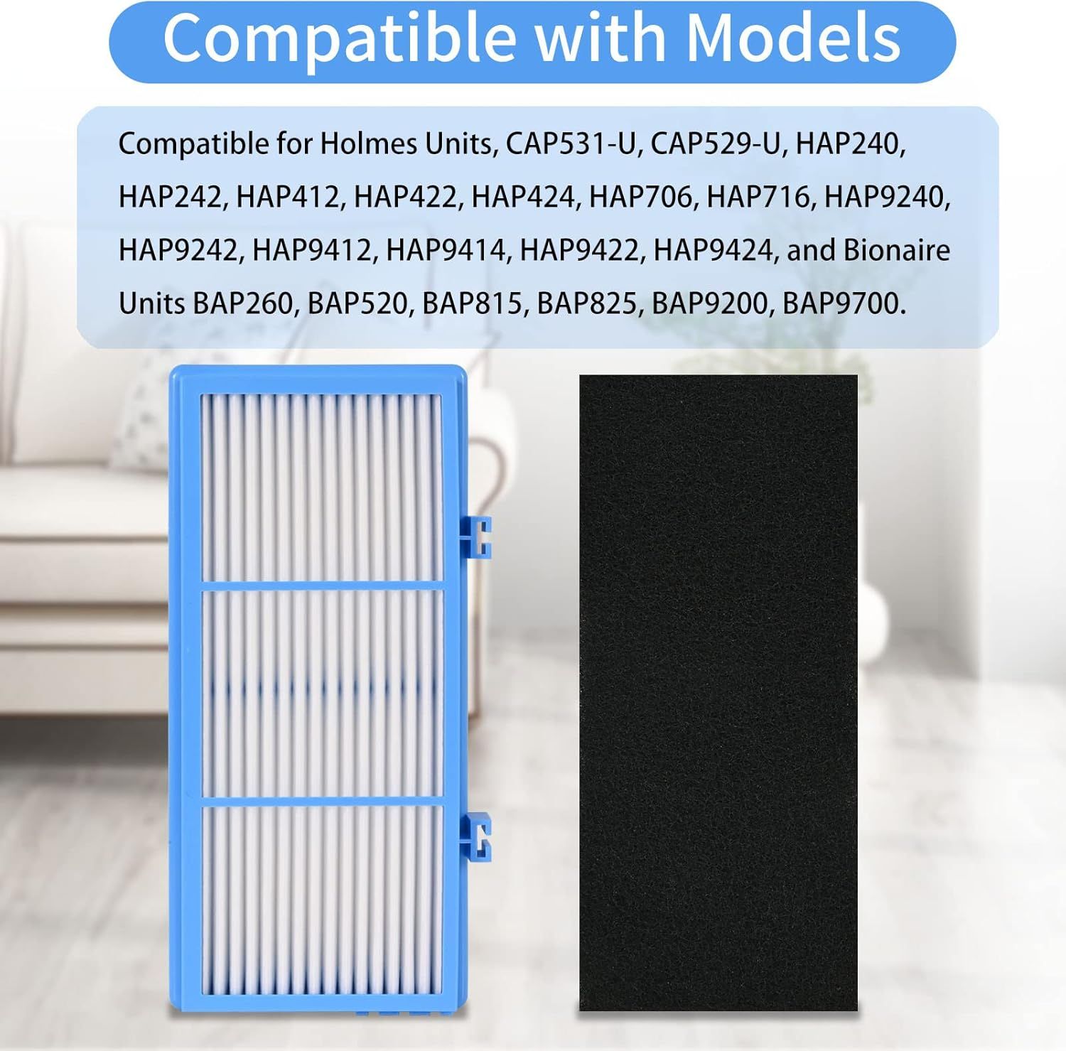 8 Pack Replacement ilters Compatible or Holme-s AER1 Air Puriier Total Air Clean 2 HEPA Air ilters 6 Carbon Booster ilters Replacement ilter or HAP30AT,HAP242 NUC