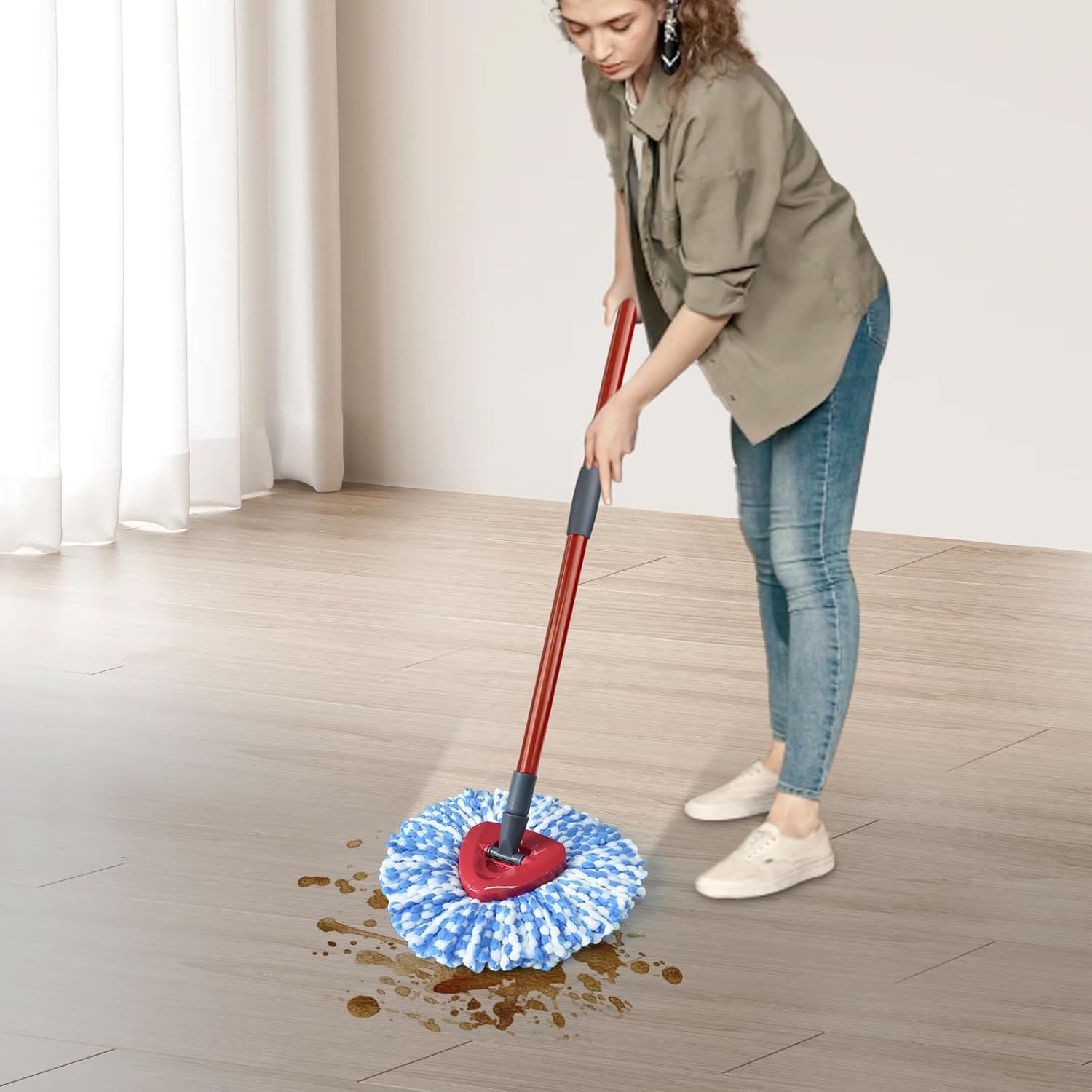Mop Replace Head, 6 Pack Mop Heads Replacements or Oceda RinseClean 2-Tank System, Spin Mop Replacement Head, Microiber Mop Reills, Machine Washable and Deep Cleaning NOT or 1-Tank System