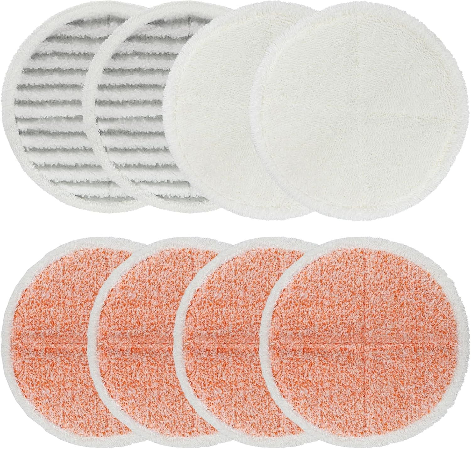 Spinwave Mop Pads Replacement Set Compatible with Bissell Spinwave 2039A 2124: 4 Heavy Scrub Pads, 2 Sot Pads, 2 Scrubby Pads by 8Pack