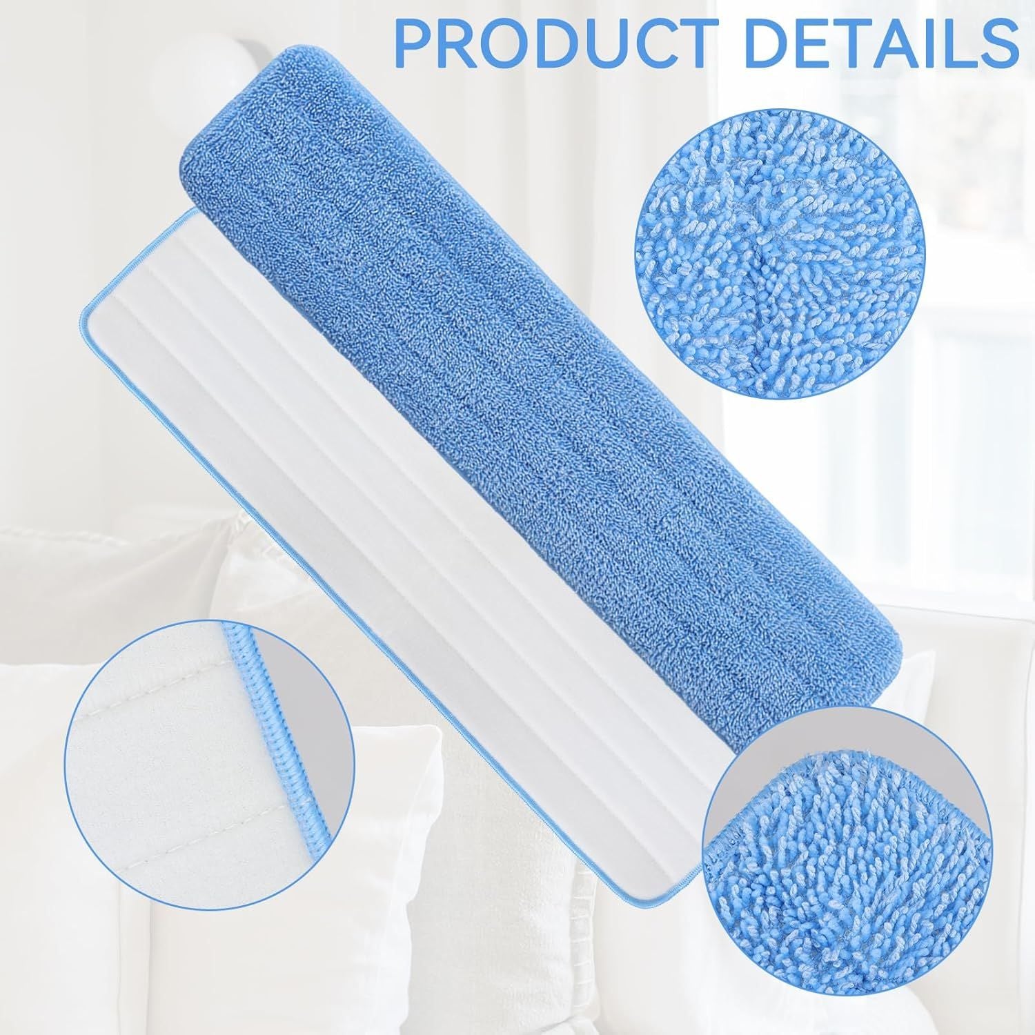 Replacement Microiber Pad or Rubbermaid Commercial 24 Inch Mop Head - 8 Pack Wet & Dry Commercial Cleaning Reills Reusable Mop Reills it or Any Microiber lat Mop System 24"