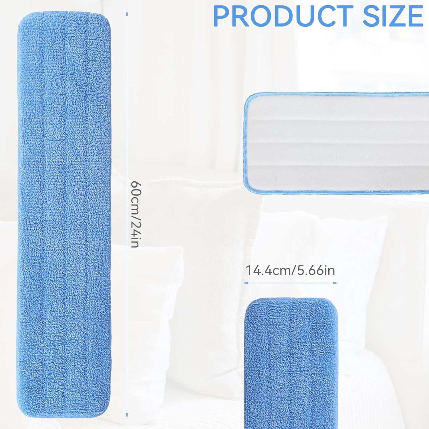 Replacement Microiber Pad or Rubbermaid Commercial 24 Inch Mop Head - 8 Pack Wet & Dry Commercial Cleaning Reills Reusable Mop Reills it or Any Microiber lat Mop System 24"