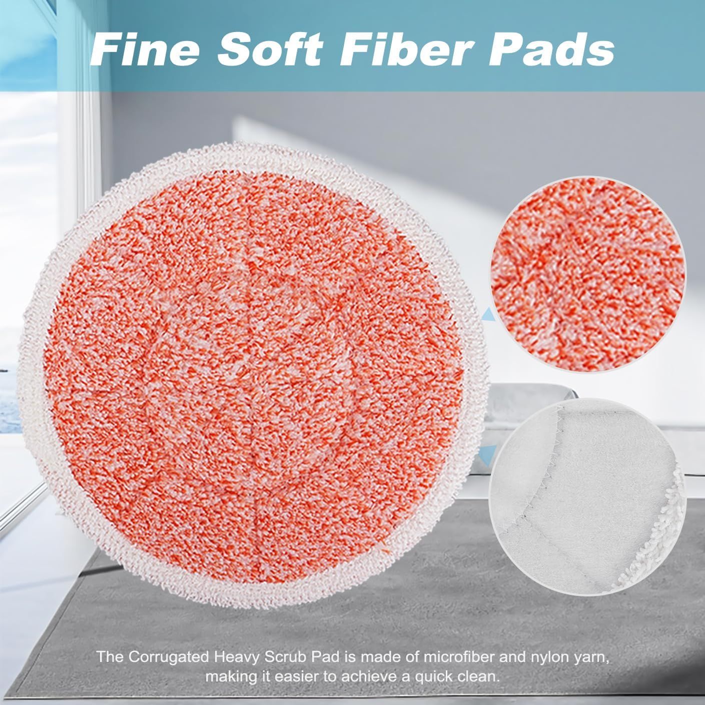 3897A Replacement Steam Mop Pads: 12 Packs Spin Mop Reills Compatible with Bissell Spinwave 3897A 3712C 3712W SmartSteam Scrubbing Steam Mop - Hard loor Steam Mop Washable Pads Heavy & Sot