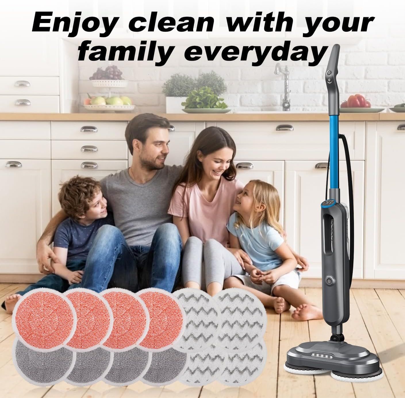 3897A Replacement Steam Mop Pads: 12 Packs Spin Mop Reills Compatible with Bissell Spinwave 3897A 3712C 3712W SmartSteam Scrubbing Steam Mop - Hard loor Steam Mop Washable Pads Heavy & Sot