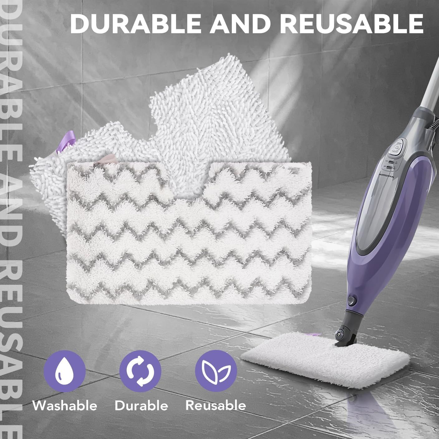 S3501 or Shark Steam Pocket Mop Pads: Washable Steam Mop Replacement Pads or Shark Steamer S3601D S3601 S3801CO S3901 S3550 SE450 6Pack