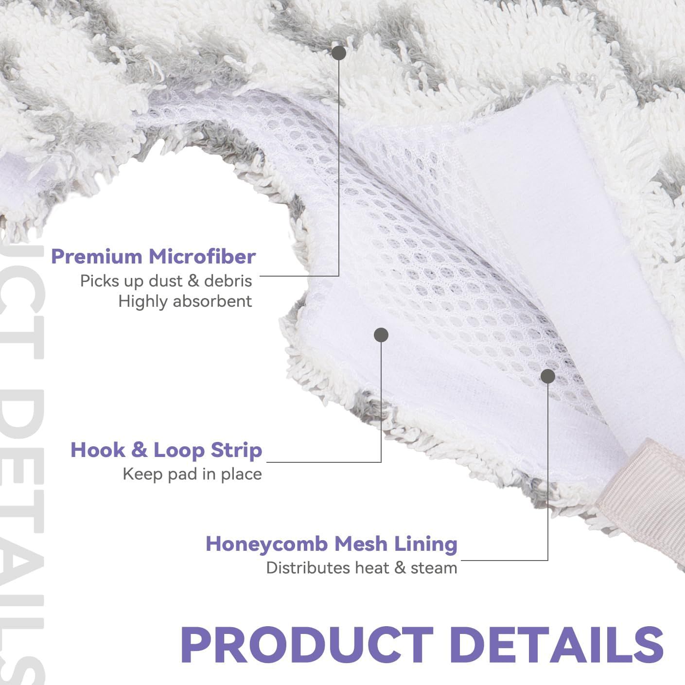 S3501 or Shark Steam Pocket Mop Pads: Washable Steam Mop Replacement Pads or Shark Steamer S3601D S3601 S3801CO S3901 S3550 SE450 6Pack