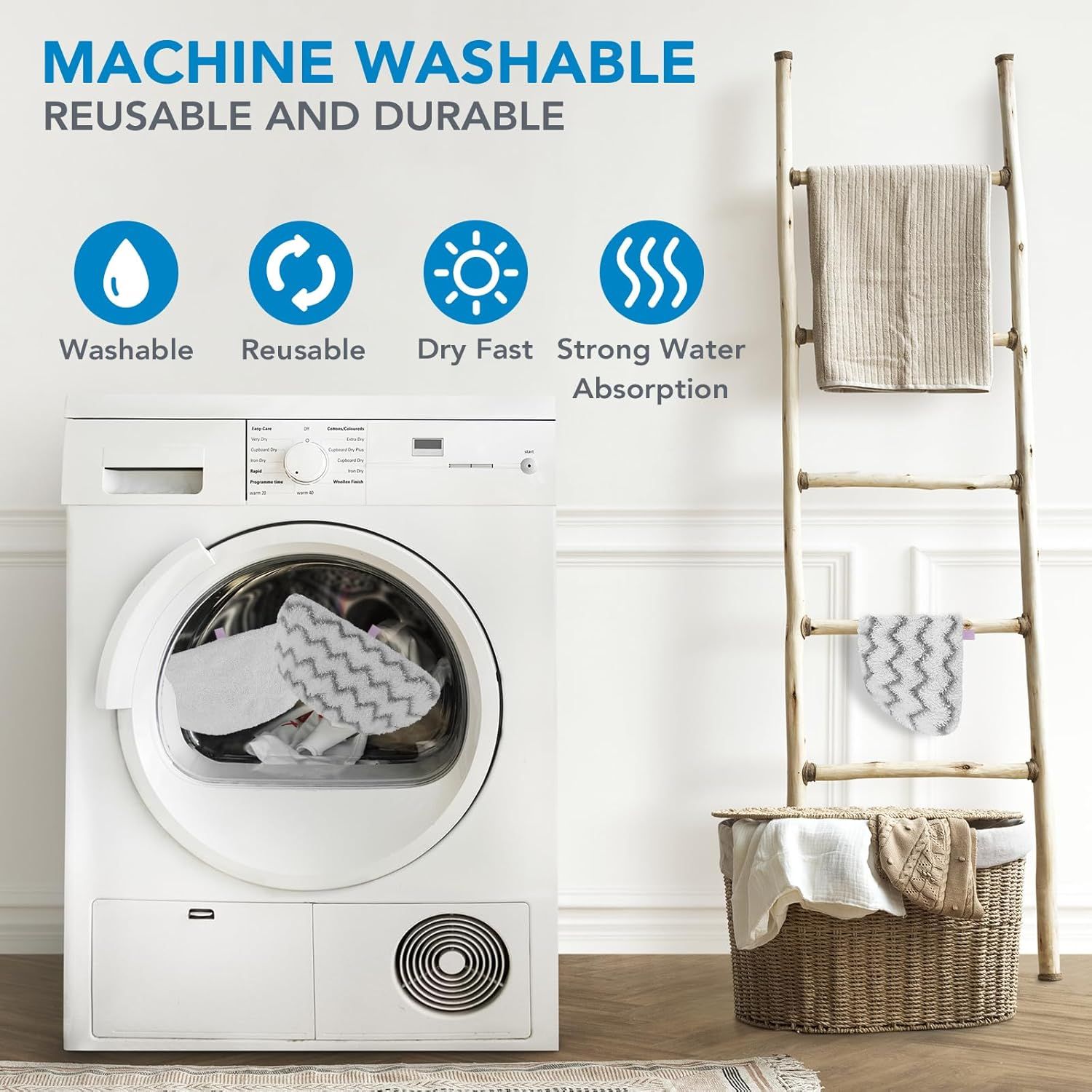 Steam Mop Pads or Bissell Powerresh Steam Cleaner 1940 1806 1544 1440 2075A 2685A 19402 19404 19408 19409 1940A 1940 1940Q 1940T 1940W - Microiber Replacement Pad Reusable Washable - 12