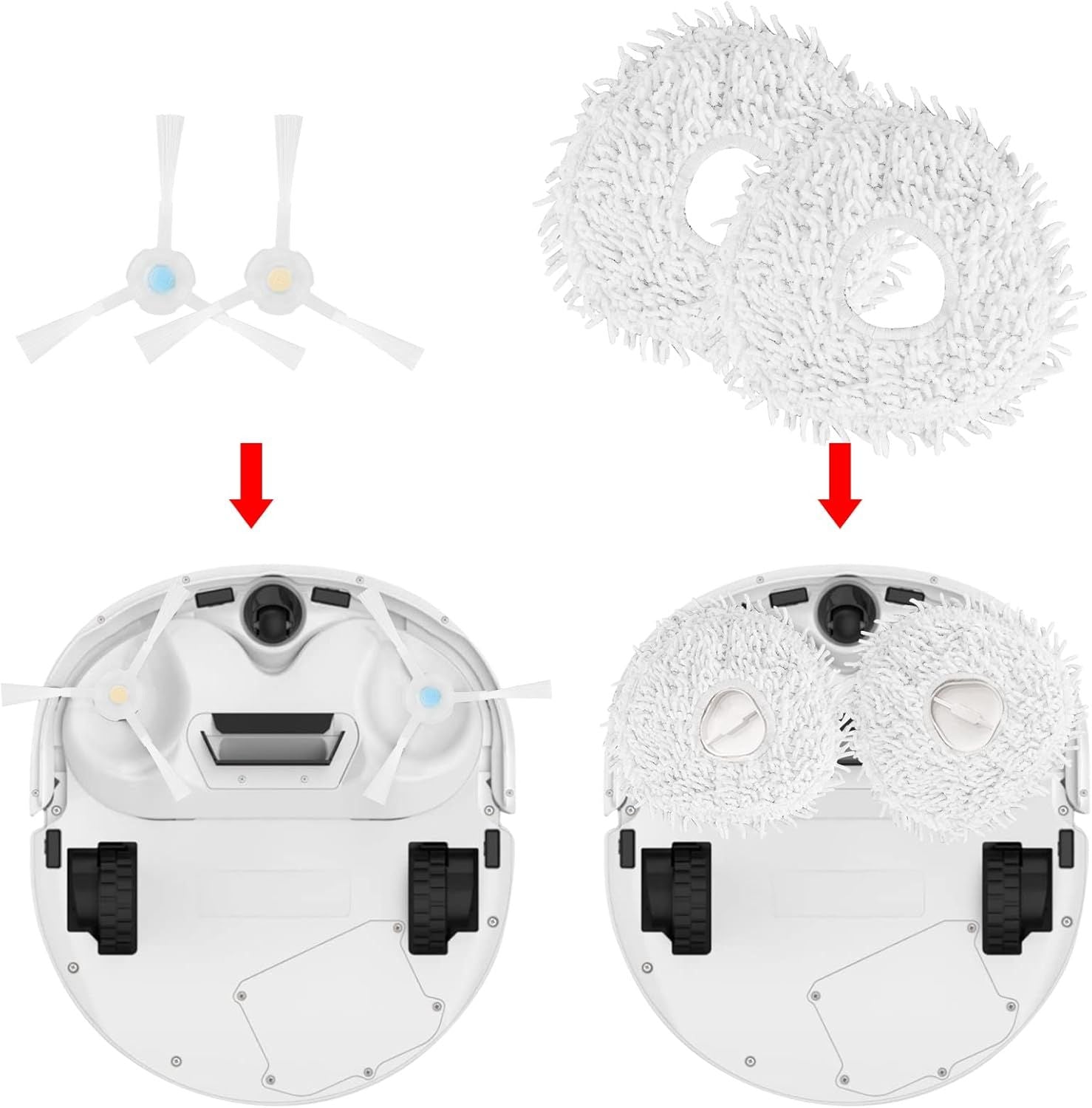 Replacement Accessories Compatible with Robot Sweeping Narwal T10,Microiber X2 ilters X4 Side Brushes X4 Mop Cloth X1 Brush