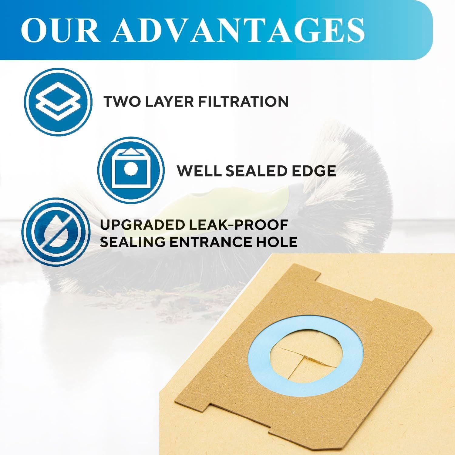 12 Pack DXVA19-4102 Dust Bags or DEWALT 12-16 Gallon Wet Dry Vacuum, Compatible with DXV12P DXV14P DXV16P DXV16PA DXV16S