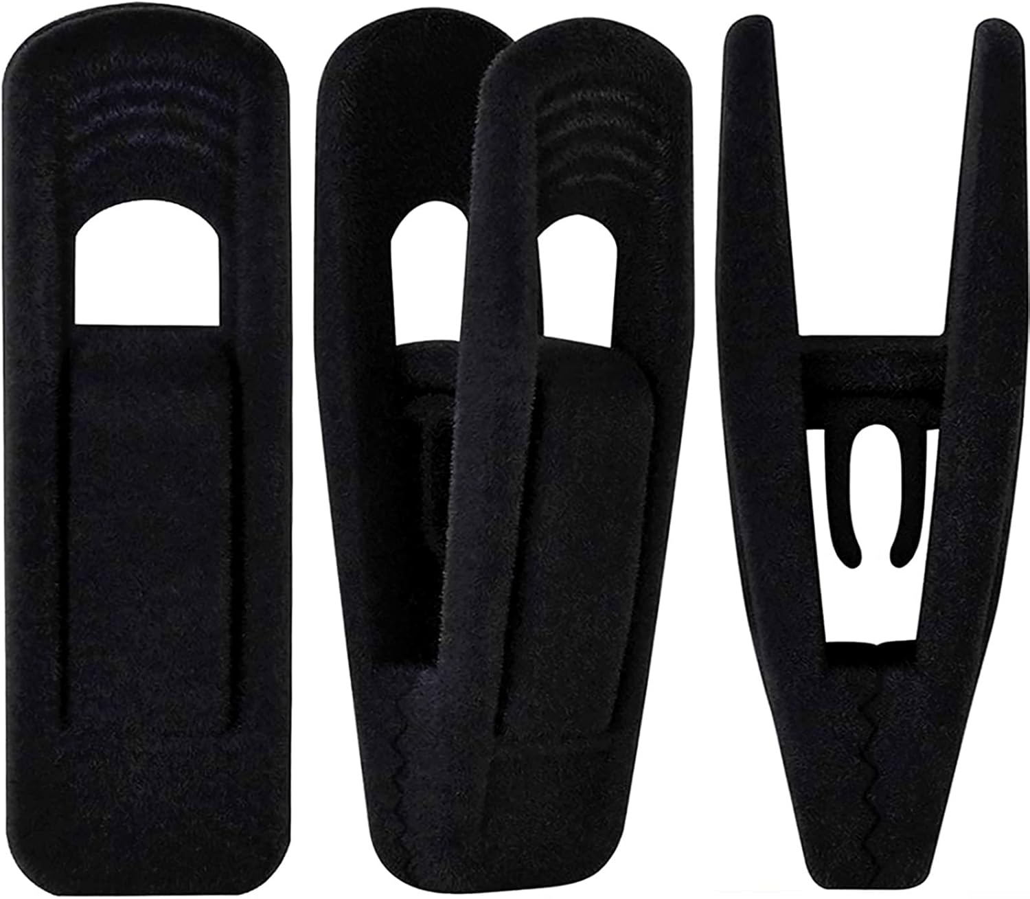 Black Velvet Hanger Clips 60-Pack , Strong Finger Clips for Velvet Hangers, Skirt Hanger Clips Fit for Flocking Hangers