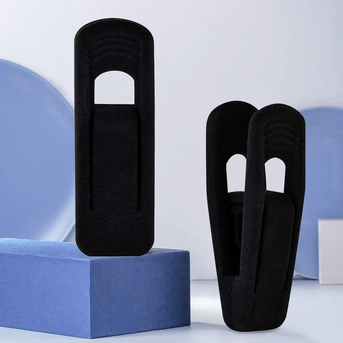 Black Velvet Hanger Clips 60-Pack , Strong Finger Clips for Velvet Hangers, Skirt Hanger Clips Fit for Flocking Hangers