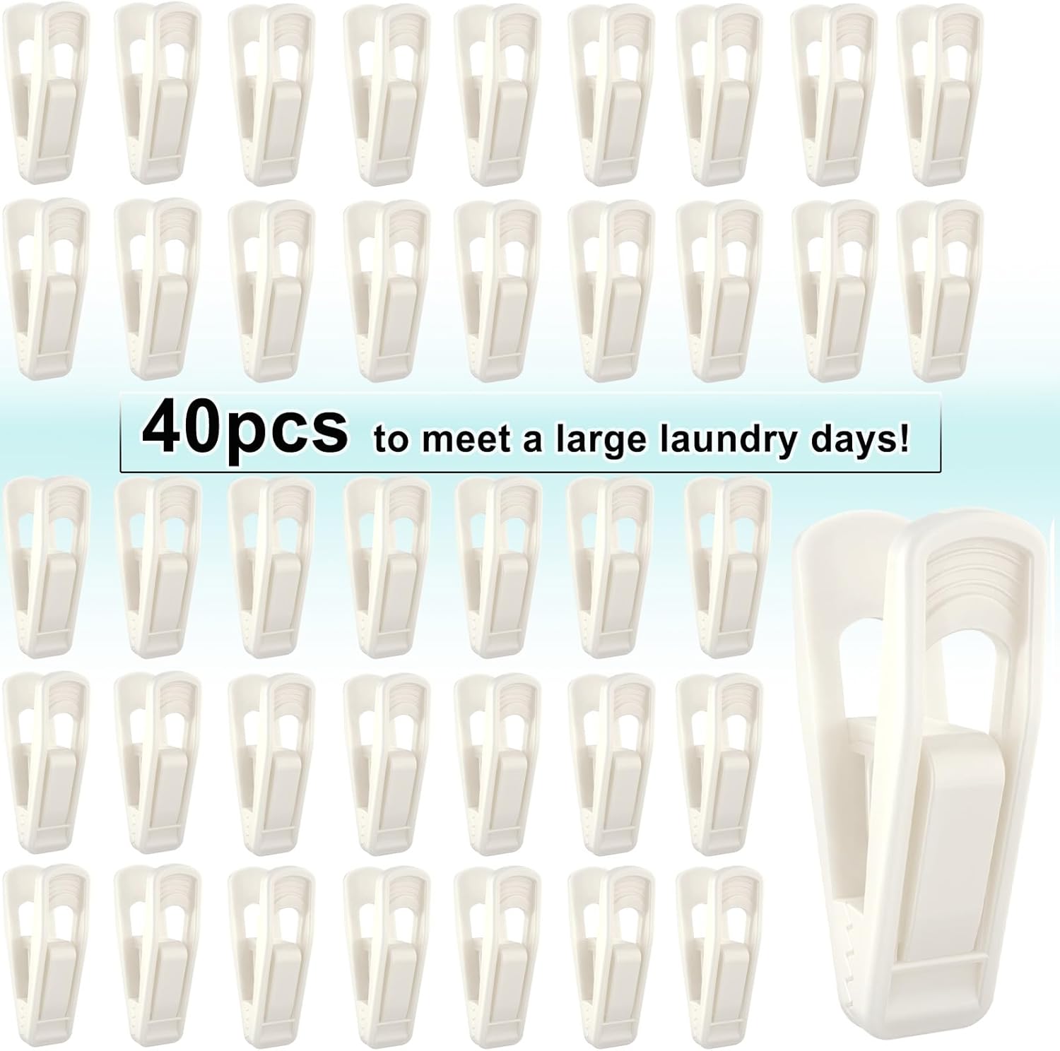 Hanger Clips for Velvet Hangers Beige, 40 PCS , Non-Slip Plastic Clips Pant Skirt Hanger Clips for Flocking Hangers