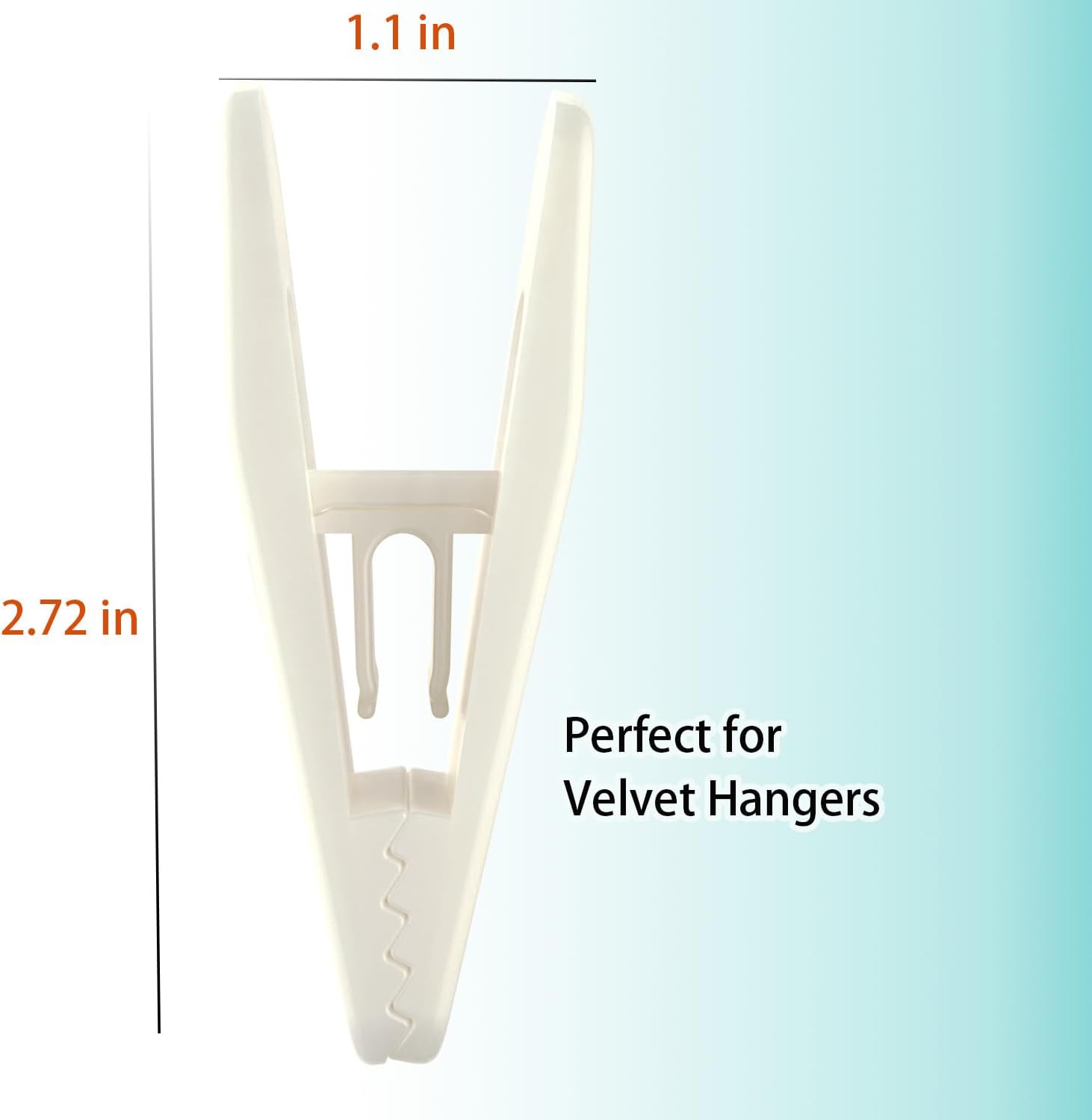 Hanger Clips for Velvet Hangers Beige, 40 PCS , Non-Slip Plastic Clips Pant Skirt Hanger Clips for Flocking Hangers