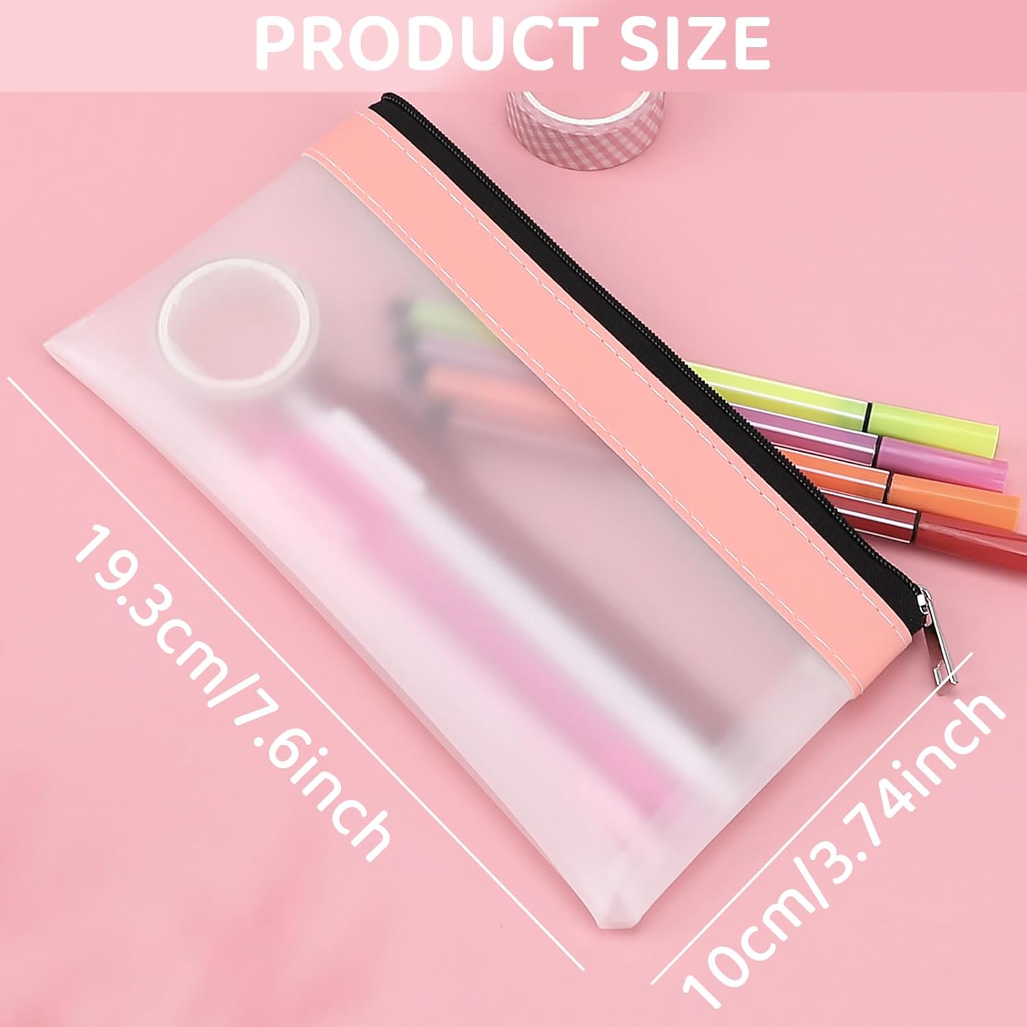 16PCS Clear Pencil Pouch, Pencil Case,Pen Holder with Zipper for Kids, Clear Travel Pouch, Pencil Pouch for Office School Supplies