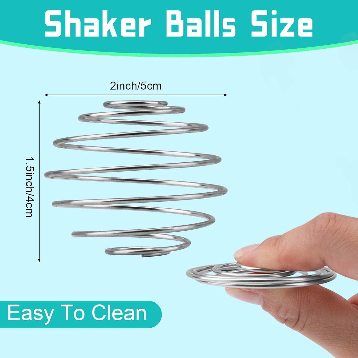 2 Pcs Stainless Steel Ball Shaker Ball Wire Whisk Ball Protein Mixing Ball for Shaker Cup Bottle Mixer Diameter 1.97inch