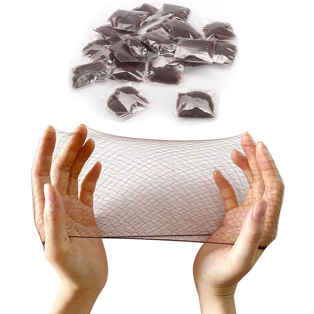 20 Pcs Hair Nets for Women Bun,Invisible Hair Nets Elastic Edge Mesh Coffee