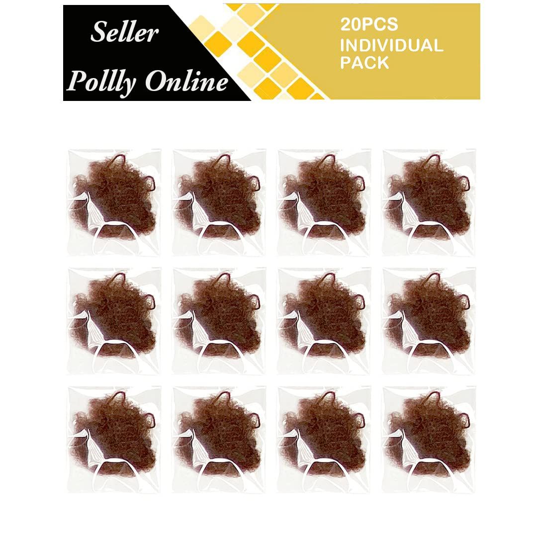 20 Pcs Hair Nets for Women Bun,Invisible Hair Nets Elastic Edge Mesh Coffee