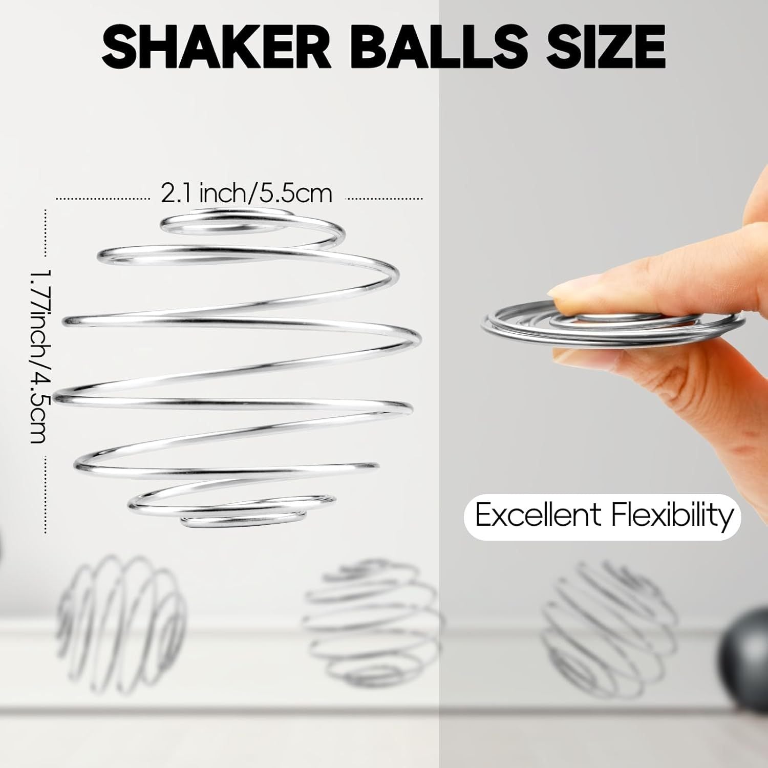 6 Pcs Large Size Shaker Balls Stainless Steel Shaker Ball Whisk for Protein Shakes,Milkshake,Shaker Cup Blender Bottle Diameter 2.2inch