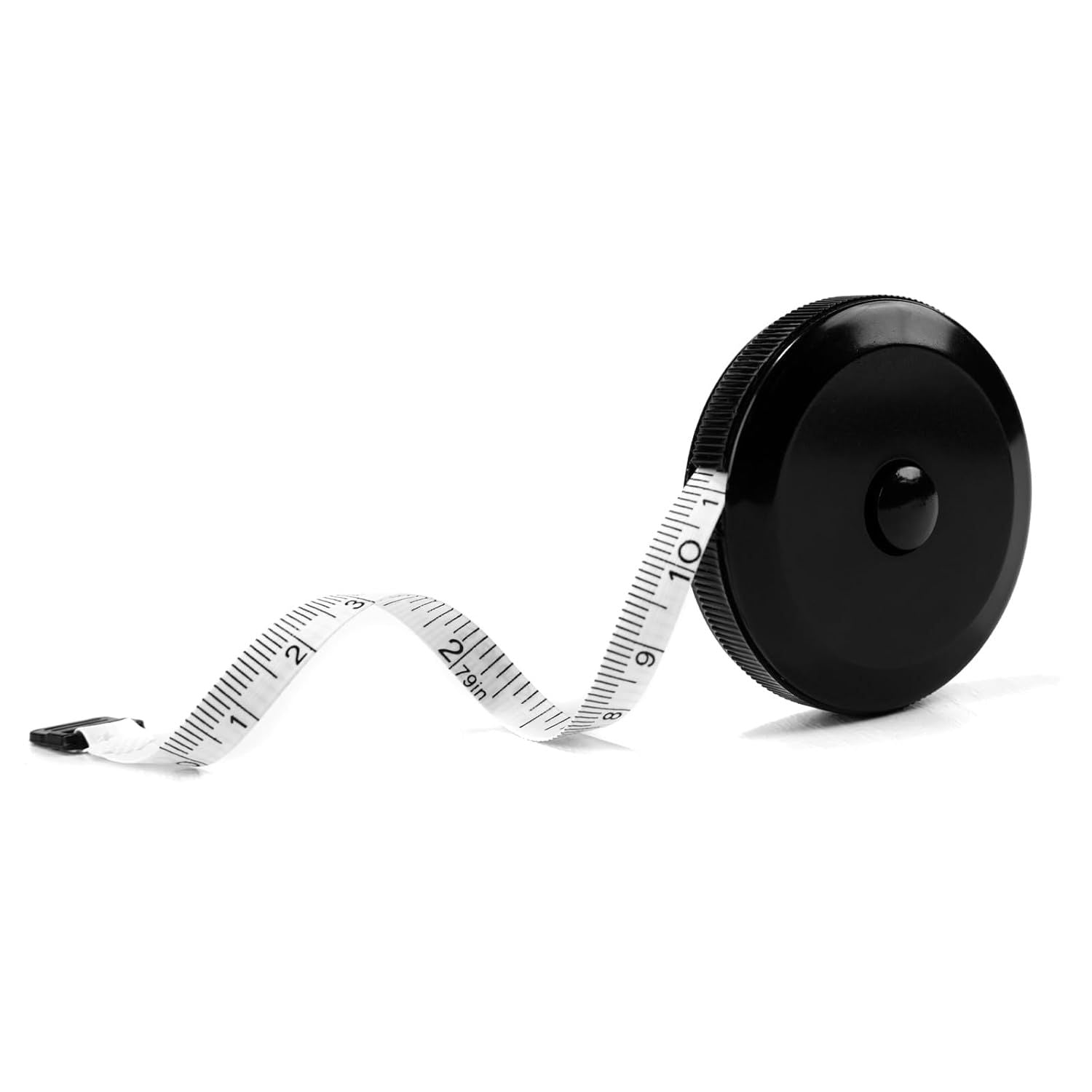 1 Pack Soft Tape Measure Retractable Measuring for Body Fabric Sewing Tailor,Black Sewing Tape Measures,Small Push ButtonDouble Scales Rulers 79-inch 2 Meter Black White