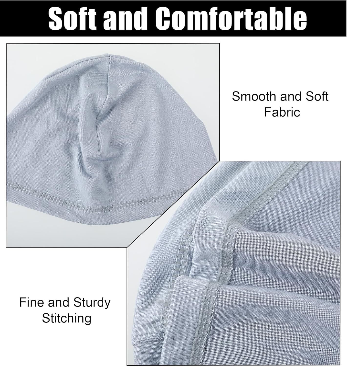 Sleep Cap Men, 4 Pcs Sleeping Cap for Men, Headcaps for Men's Sleeping 4 Colors, Stretch 20-23 Inch Multi-Colored