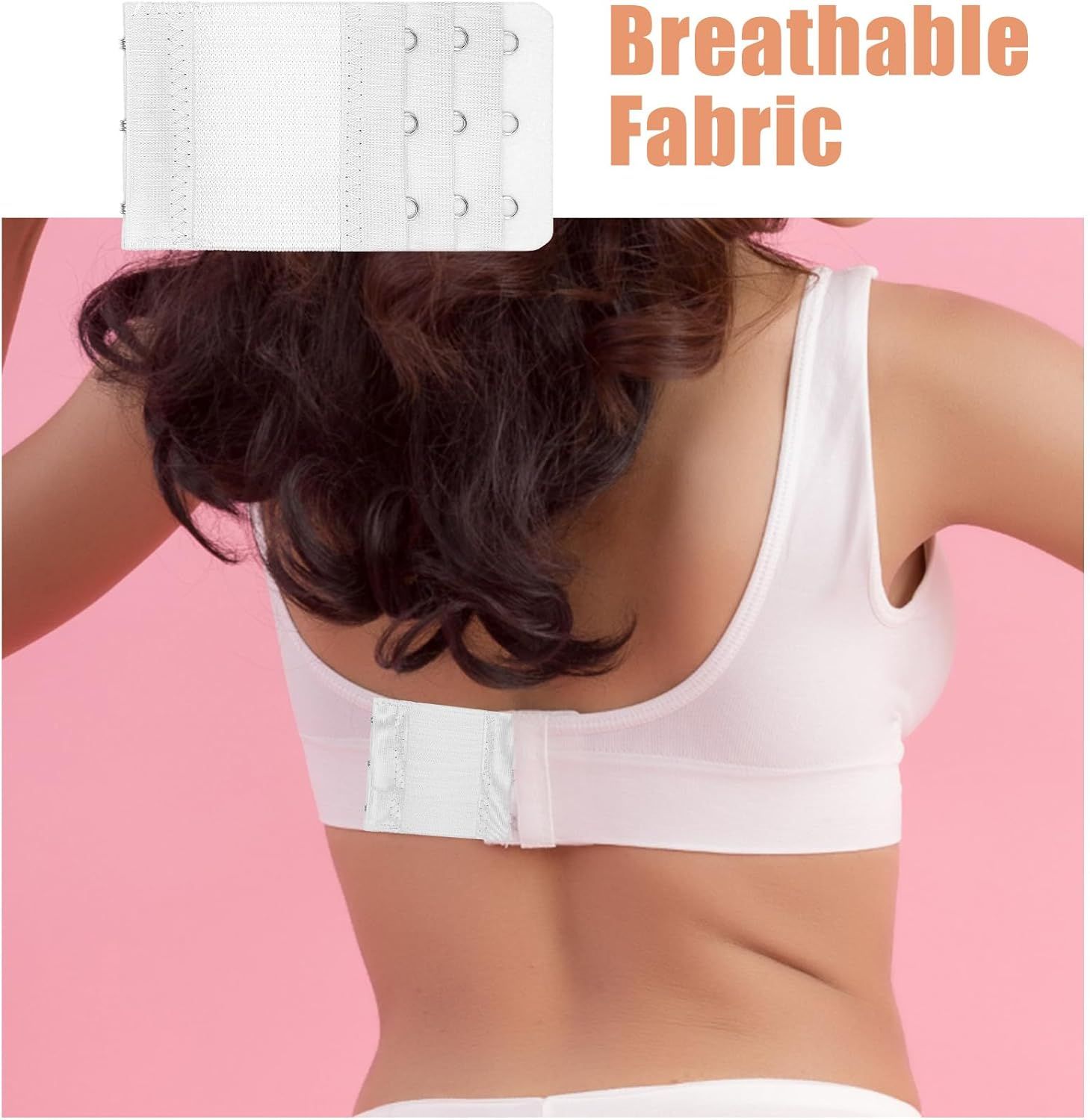 8Pcs Bra Extenders 3 Hooks, 4 * 0.8 Inch 3 Hook Bra Extender Adjustable Comfort Fit for Maternity and Sports Use Multicolor