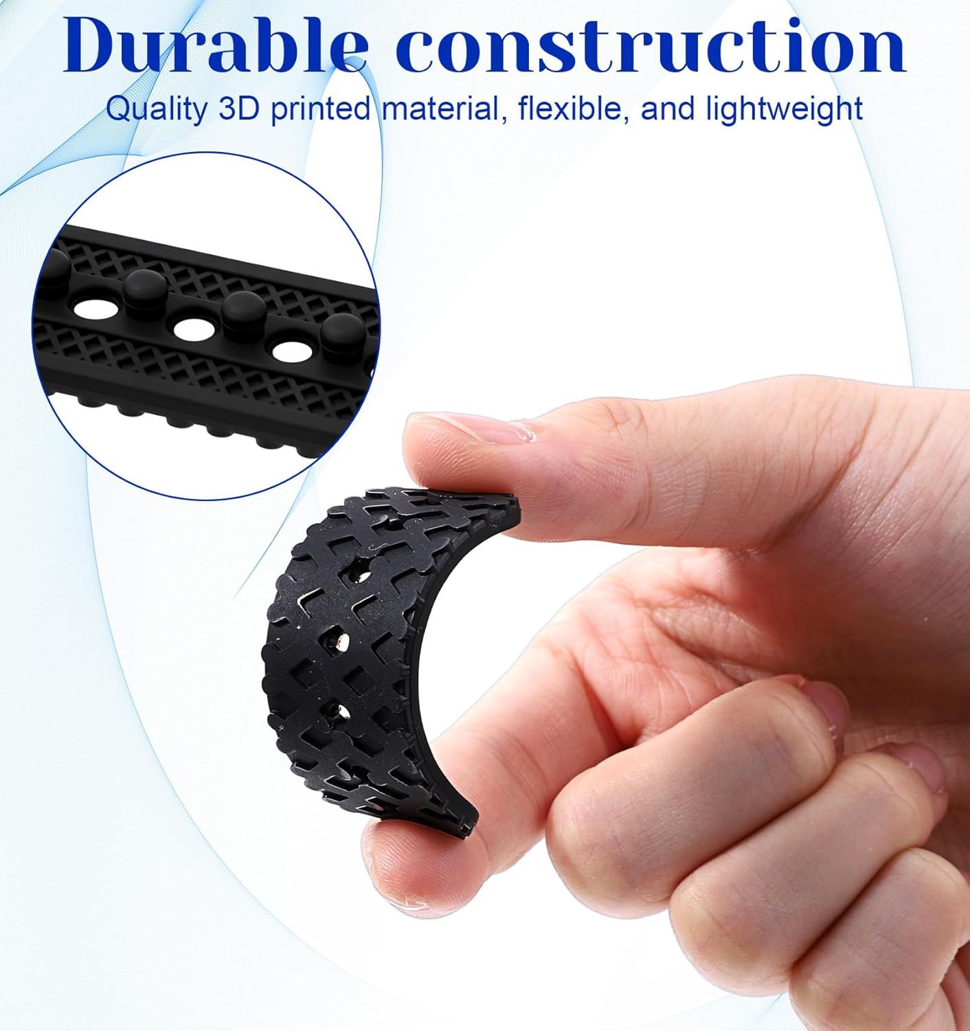 2Pcs Hat Extender Snapback, Adjustable Snap Back Extender for Snapback 3D Printed Hat Strap Snap Buckle Extension & Replacement, Cap Size Extension Accessories, Easy to Use, Black White