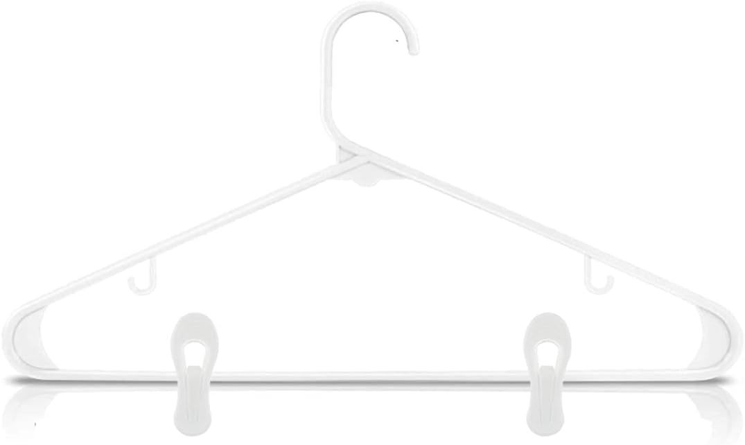 20 Pcs Multi-Purpose Clips for Hangers, White Clothes Hanger Clips, Standard Plastic Hanger