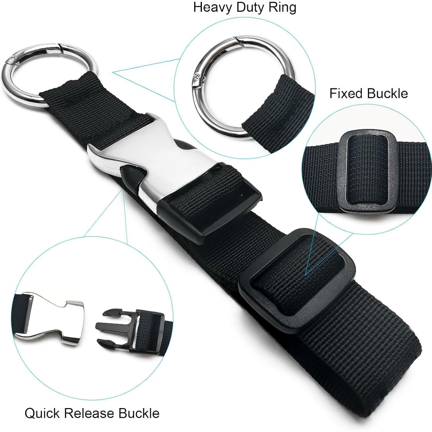 Add a Bag Luggage Straps Jacket Gripper Luggage Straps Baggage Suitcase for Travel Belt Luggage with Buckle Adjustable Luggage Accessories Black