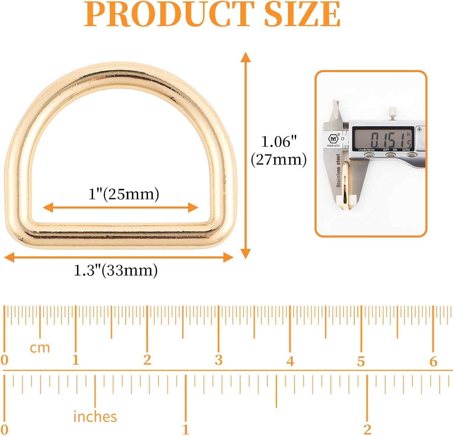 Metal D Ring,Heavy Duty Welded Solid D Rings for sewing,Purse Making Supplies,Backpacks,Webbing Straps