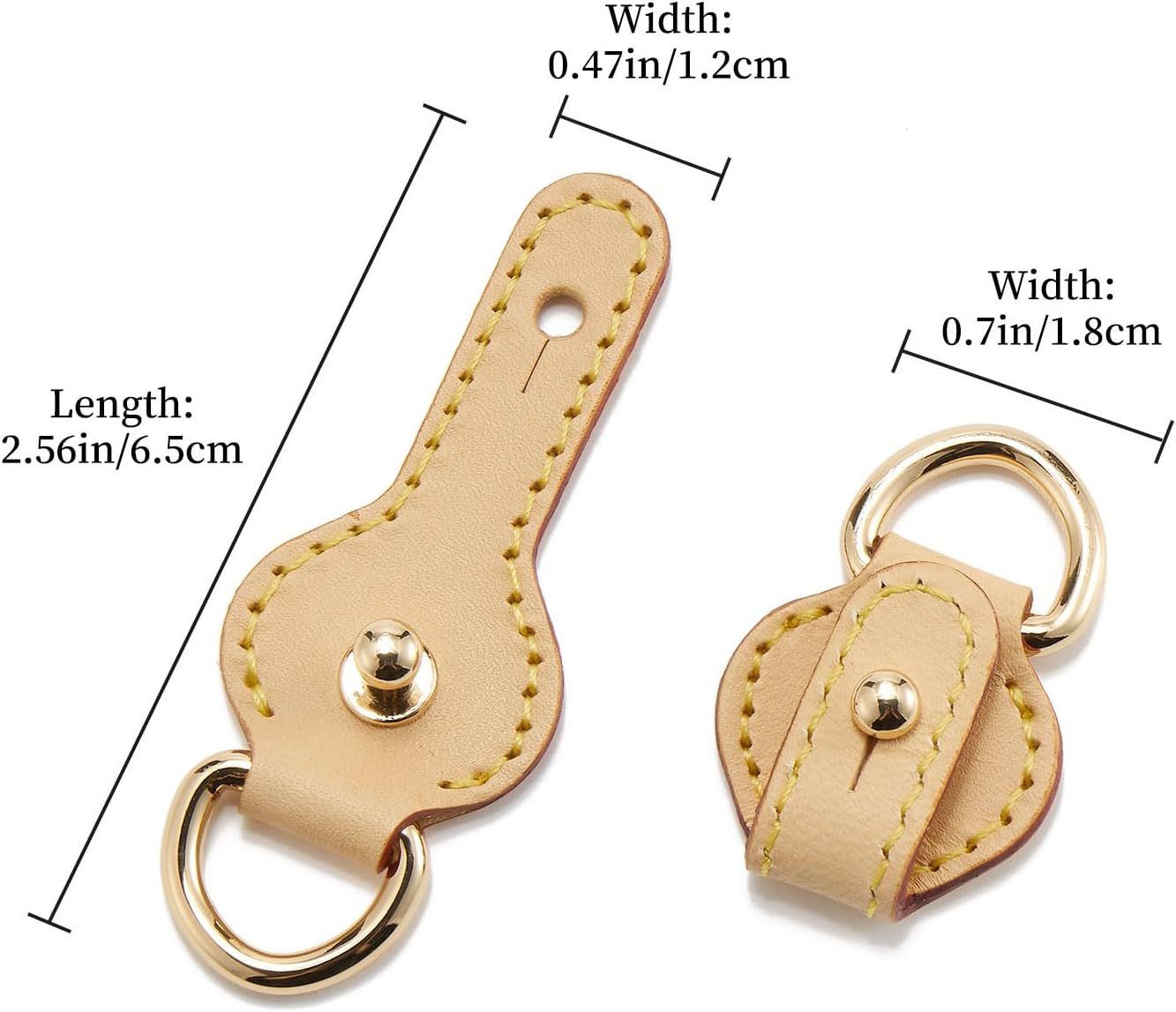 2Pcs Vachetta Leather D Rings for Purse,Undamaged D Rings Connector Purse Making Supplies