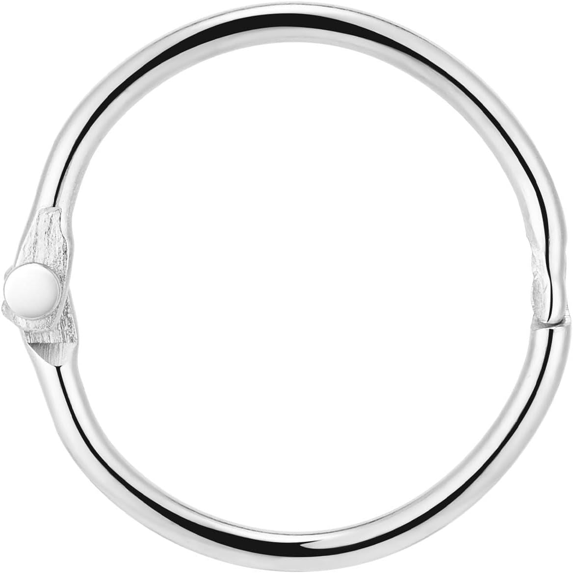 Loose Leaf Binder Rings 1Inch 12 Pack Office Metal Book Ring,Nickel Plated Steel Key Rings for School Home or Office,Sliver