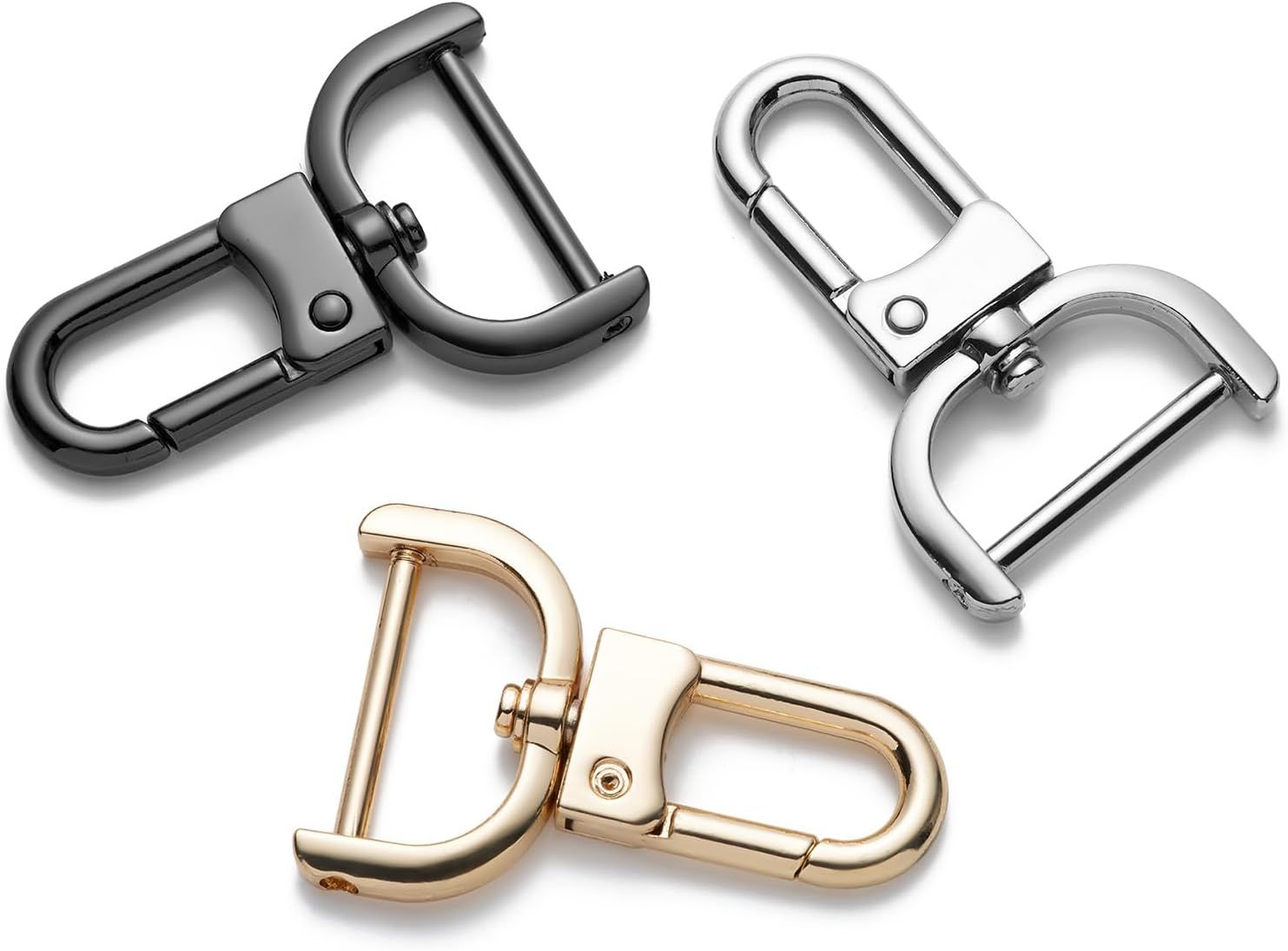 4pcs Detachable Snap Hook Swivel Clasp with Screw Bag Purse Strap Hardware Replacement,Gunmetal1