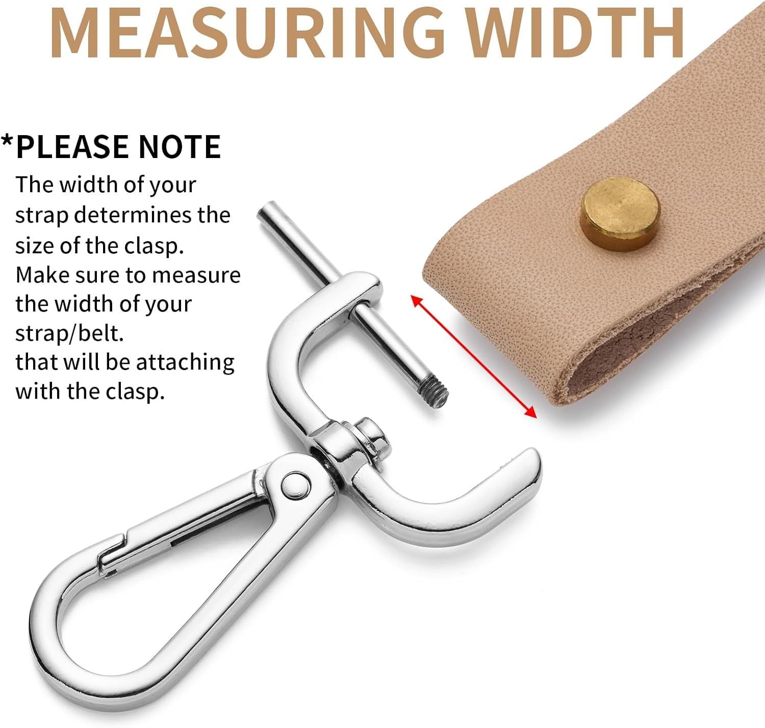 4pcs Detachable Snap Hook Swivel Clasp with Screw Bag Leather Strap Hardware Replacement,Silver5/8