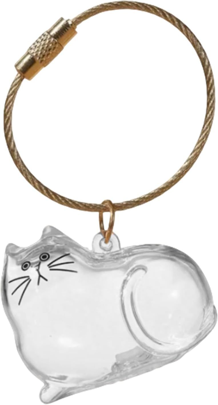 Cat Pet Keepsake Funeral Supplies: DIY Pet Fur Memory Capsule, Memorial Keychain for Cats, Transparent Transparent Material Pets Fur Keepsake, Self-Fill cat Memorial Gift for Pets Lovers No.2
