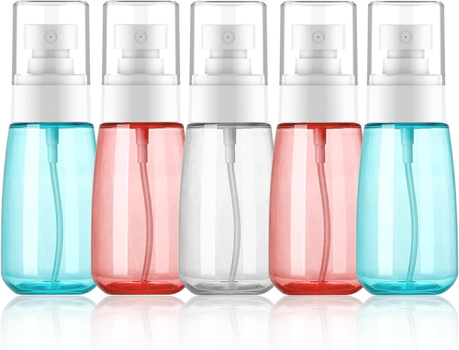 2 oz Travel Spray Bottles TSA Approved，Leak Proof Travel Size Mini Small Fine Mist Spray Bottle 2 oz for Face Hair 5 Pack