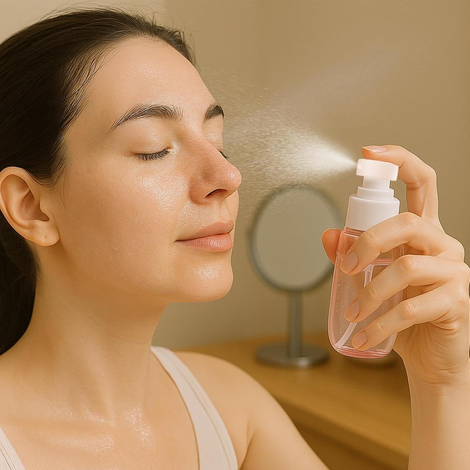 2 oz Travel Spray Bottles TSA Approved，Leak Proof Travel Size Mini Small Fine Mist Spray Bottle 2 oz for Face Hair 5 Pack
