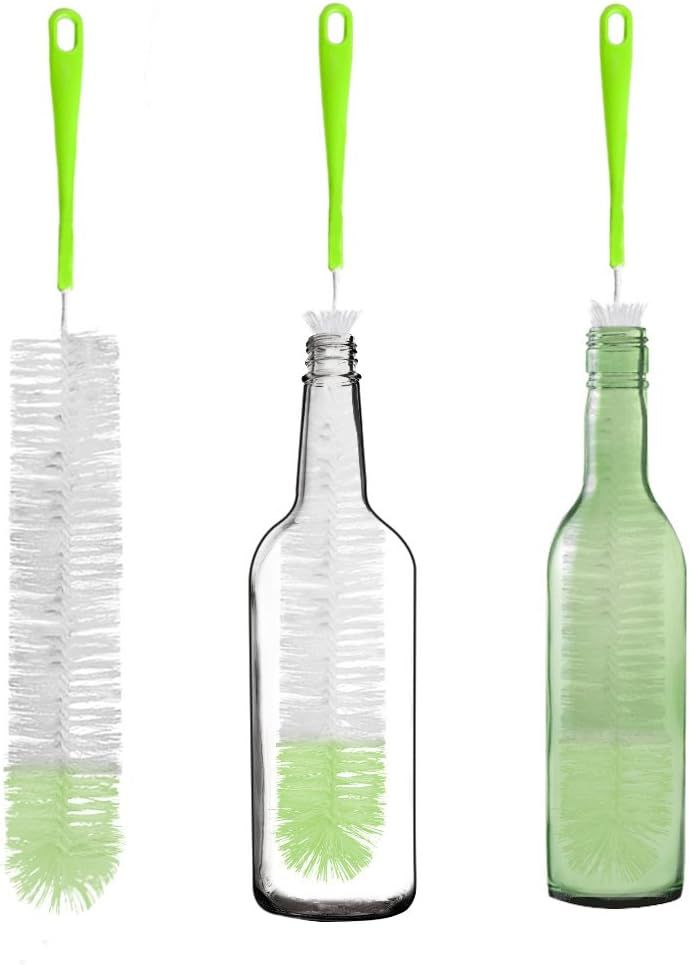 TISSA Long Bottle Cleaning Brush 18" Extra Long x 2.17" Extra Wide Brush for Washing Beer Wine Brewing Bottles Decanter, Water Bottle Brush Washer 1 Piece