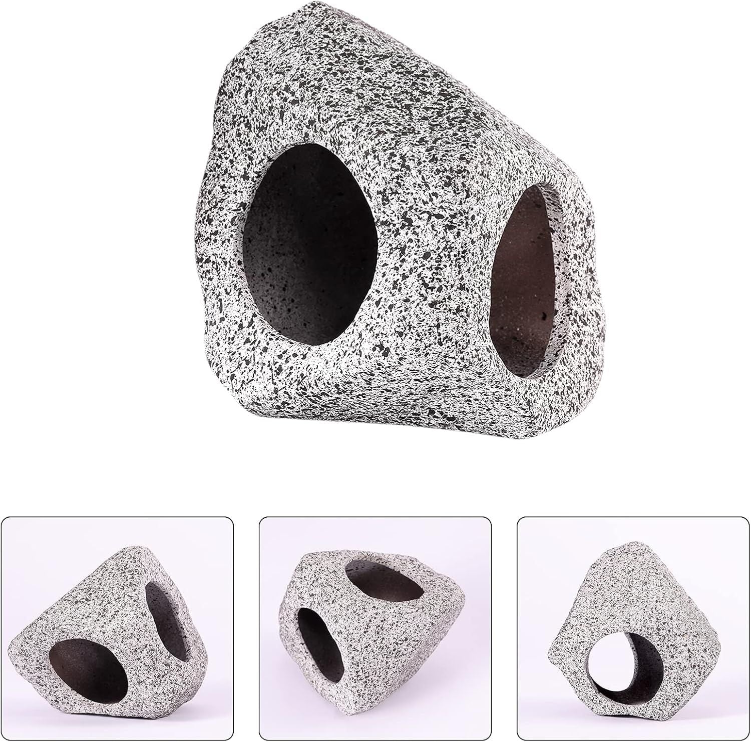 3 Pieces Rock Aquarium Decorations, Stackable Cave Aquarium Decor, Betta Fish Tank Accessories Hideout Hidden Stones Ornaments, Fish Rock House Hideaway Tunnel Fish Cave for Aquarium Shrimp Cichlid