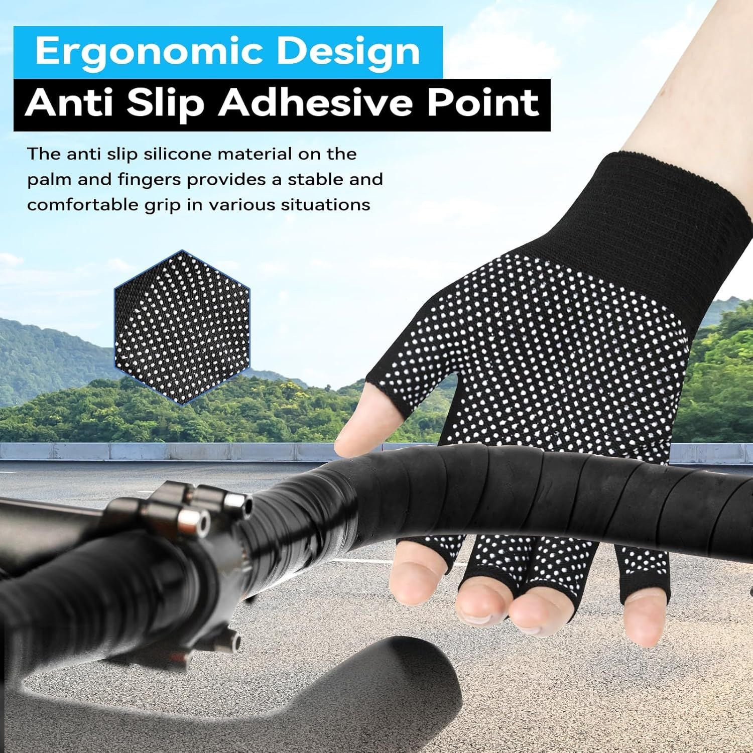 Summer Touchscreen Gloves for Women and Men, Anti-Slip Light Weight Half-Finger Gloves for Hiking, Warm Glove Cycling Driving, Cold Weather, Running, Outdoor Sports, Daily Work