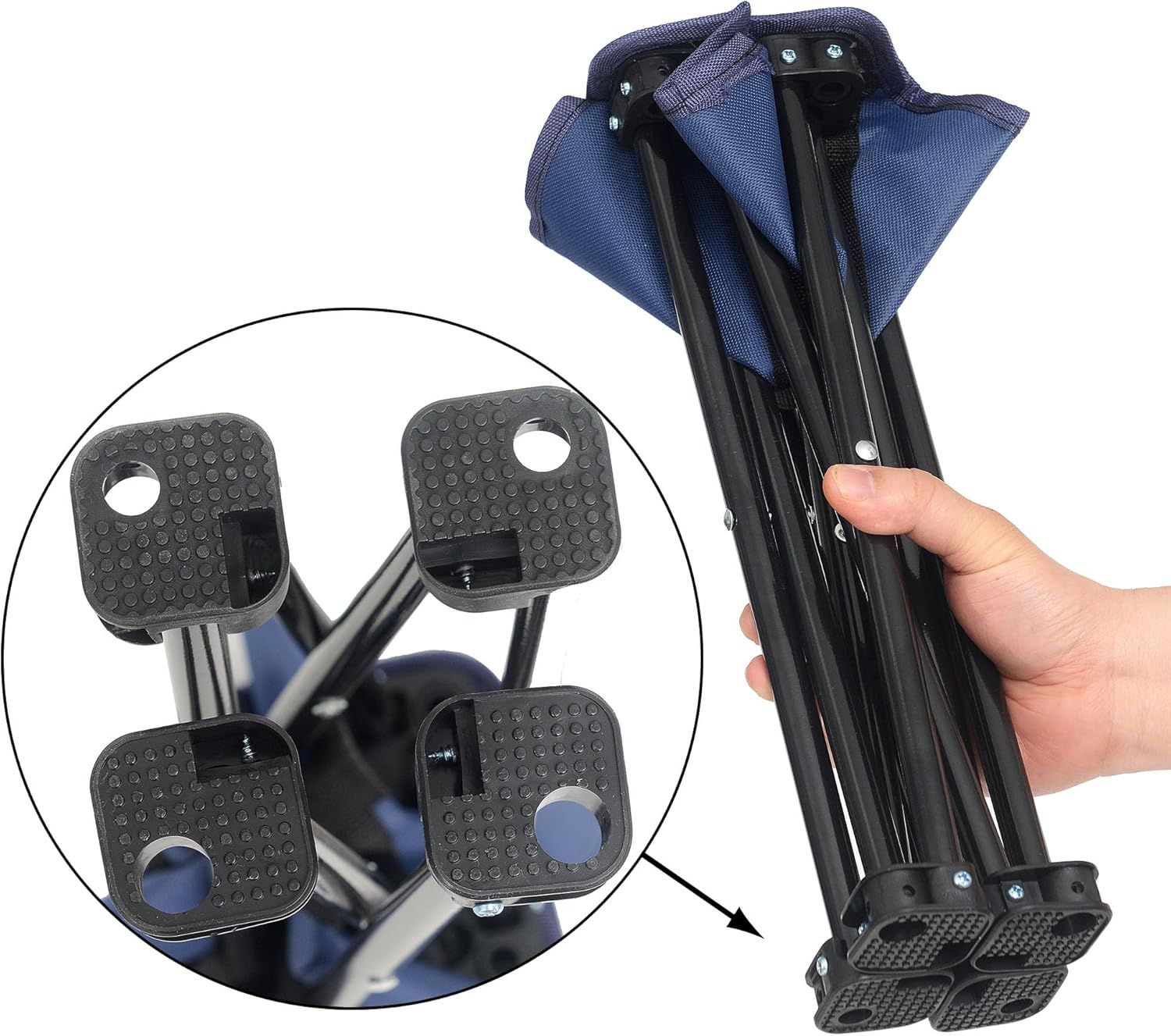Portable Folding Camping Stool Outdoor Camping Lightweight Samll Chair for Fishing Hiking Gardening and Beach with Carry Bag Medium Blue -1